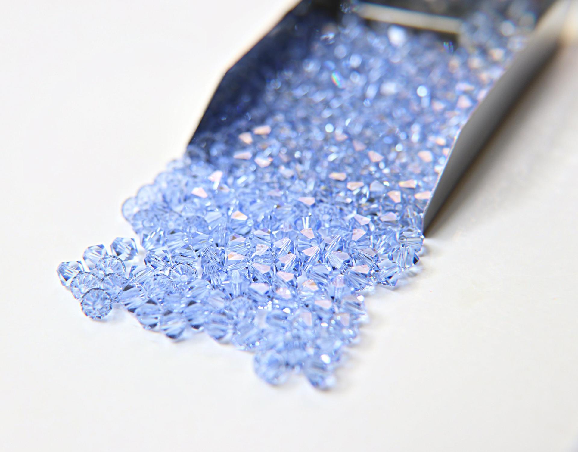 4/5mm Light Sapphire Swarovski Bicone 12/36/72/144/432/720 Pieces jewelry making beads, embroidery materials, craft supplies