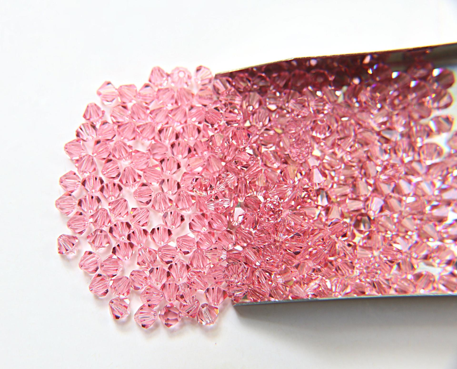 4/5mm Light Rose Swarovski Bicone 12/36/72/144/432/1000 Pieces jewelry making beads, craft supplies, wedding decorations, rare beads