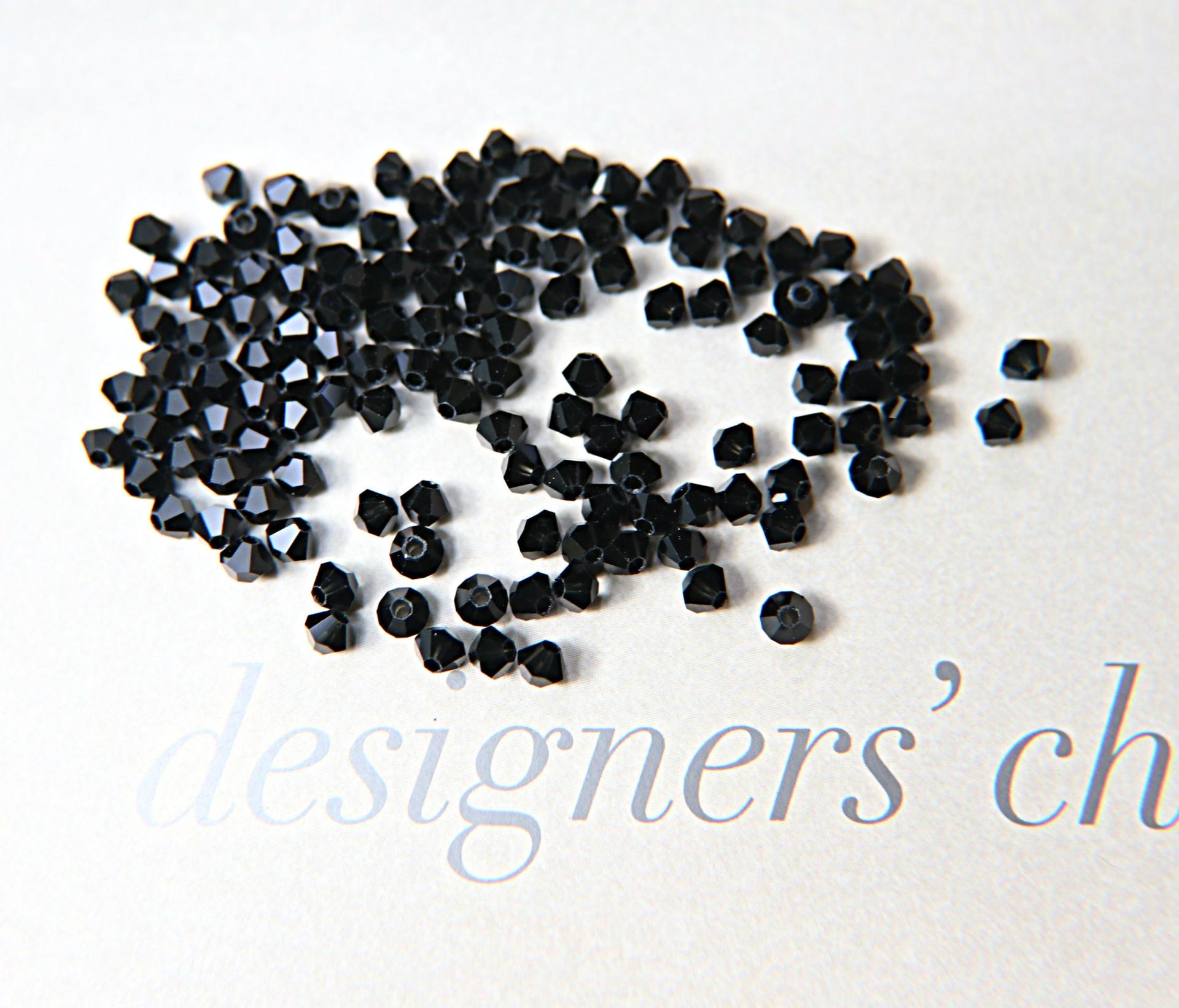 4/5mm Jet Black Swarovski Bicone 12/36/72/144/432/720 Pieces (280) Jewelry making beads, embroidery materials, crystal black
