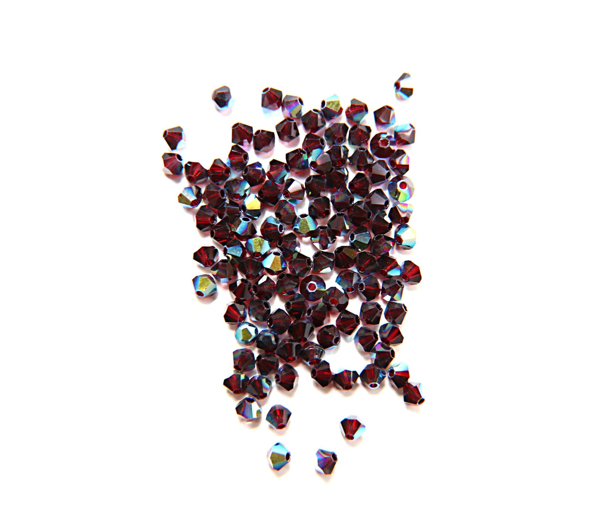 Swarovski (3/4mm) Garnet Aurore Boreale (241) Bicones 36/72/144/432/720 Pieces Jewelry making beads, PREMIUM BEADS, sew materials, couture