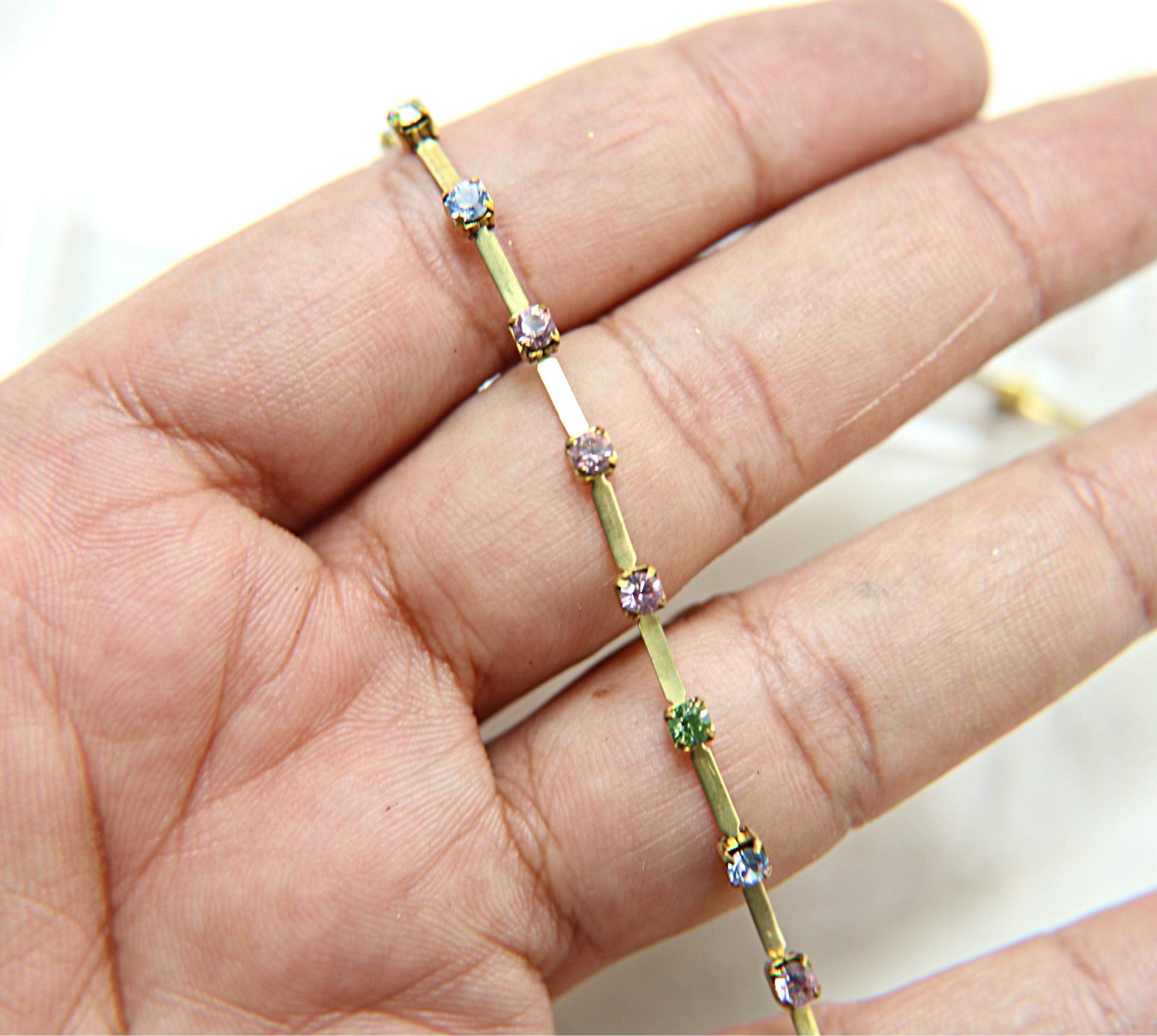 12 SS Vintage Fancy Rhinestone Chain Swarovski in Multi Colors 3mm 0.5/1/2/5 Meters Wedding Bridal Supplies|Jewelry Making|Decoration