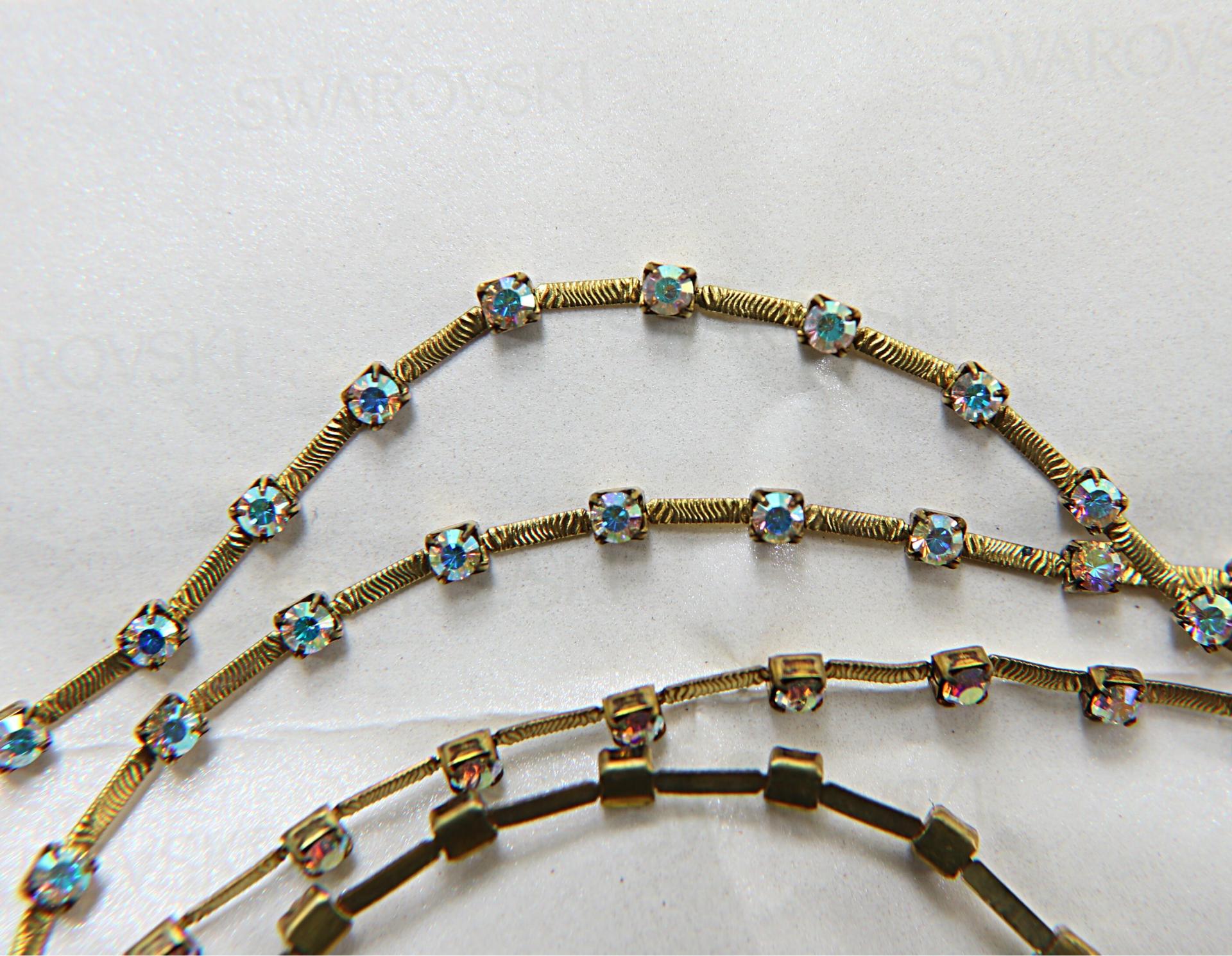 12 SS Vintage Fancy Rhinestone Chain Swarovski in Crystal Aurore Boreale 3mm 0.5/1/2/5 Mtr Wedding Bridal Supplies|Jewelry Making|Decoration