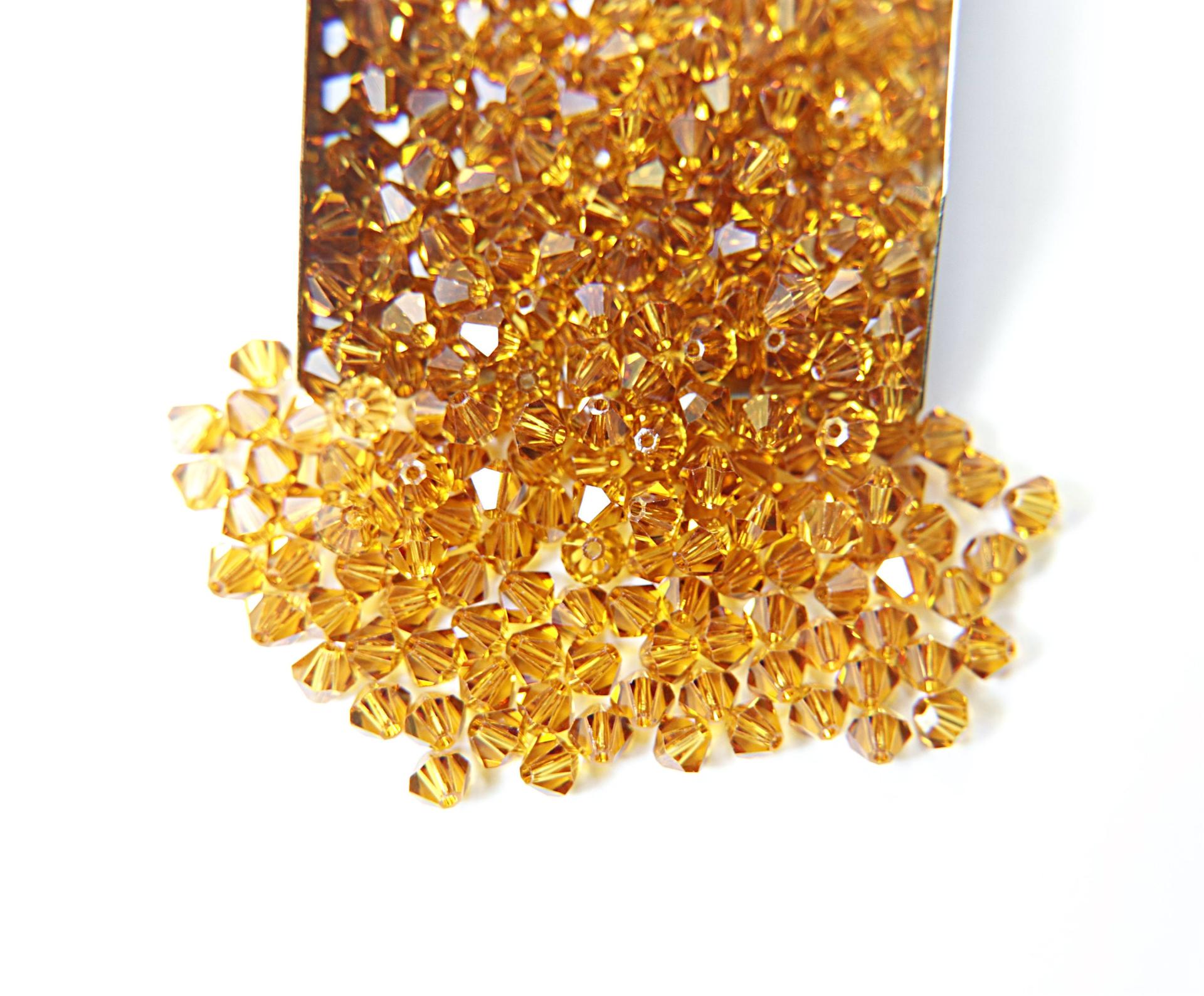 3mm Topaz Swarovski Bicone 36/72/144/432/720 Pieces (203) Jewelry findings, embroidery materials, jewelry making, rare beads, craft supply