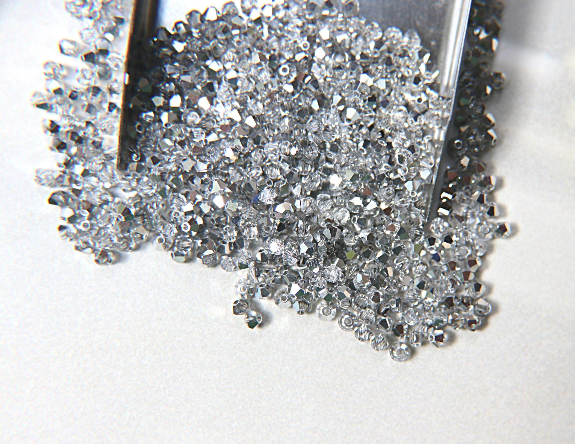6mm Crystal Comet Argent Light Bicone beads Cuts 12/36/72/144/288 Pieces (234) Rare findings, jewelry making, craft supplies, embellishment