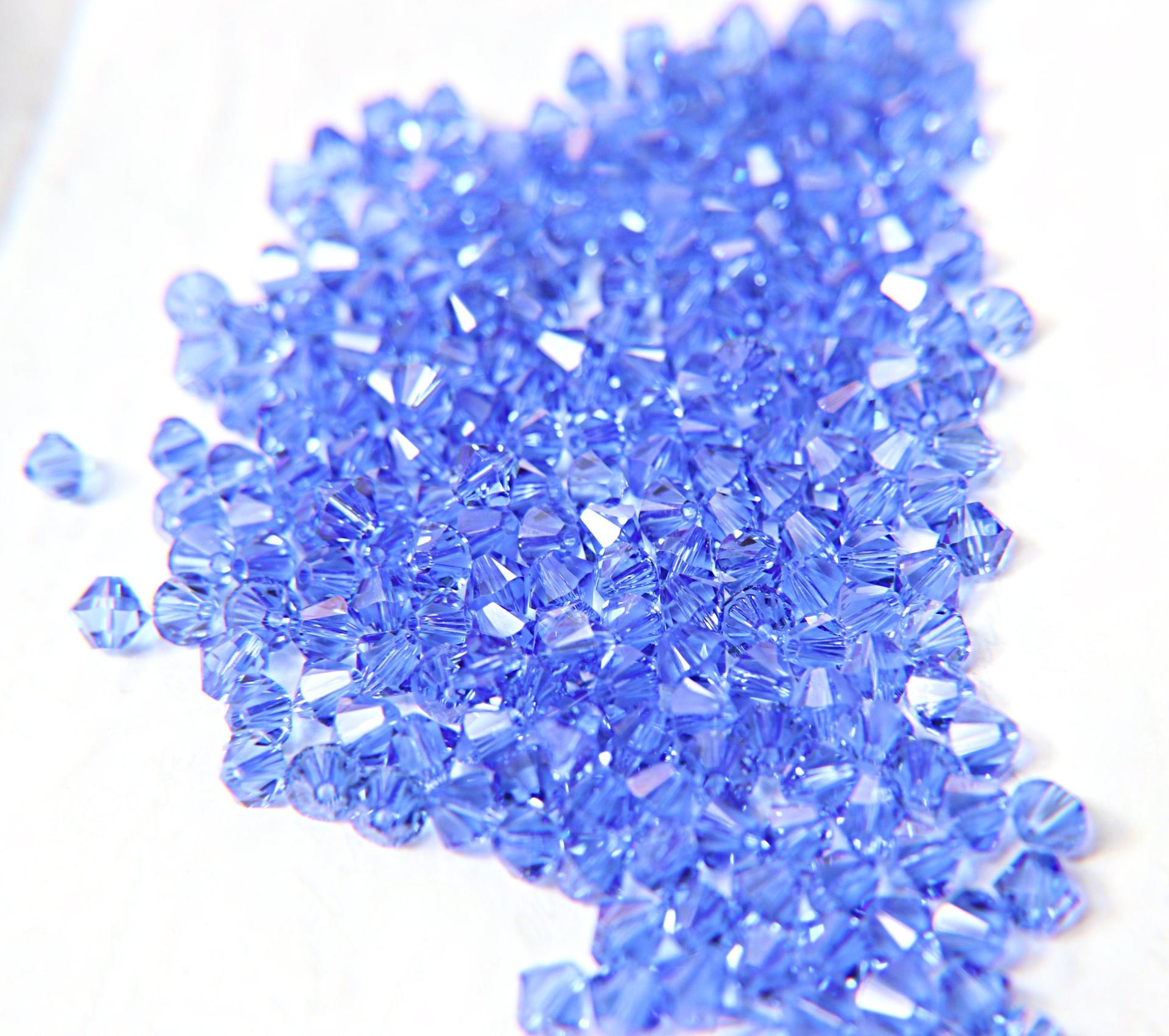 6mm Swarovski Sapphire Bicone Beads Cuts 12/36/72/144/288 Pieces (206) Jewelry supplies, rare findings, embroidery materials, premium beads