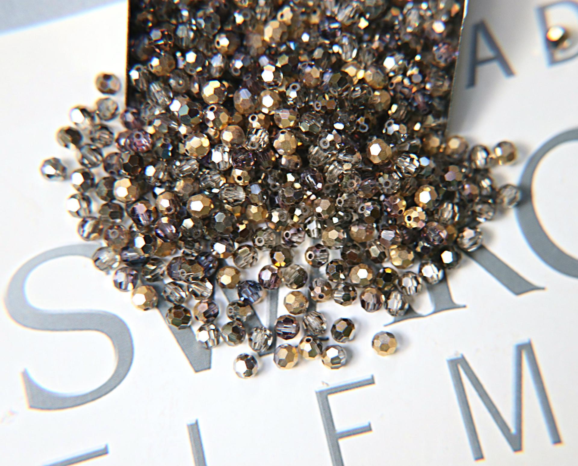 4mm Swarovski 5000 Crystal Bronze Shade Faceted Round Beads 6/12/36/72/144/288/720/1440 Pieces Jewelry making beads