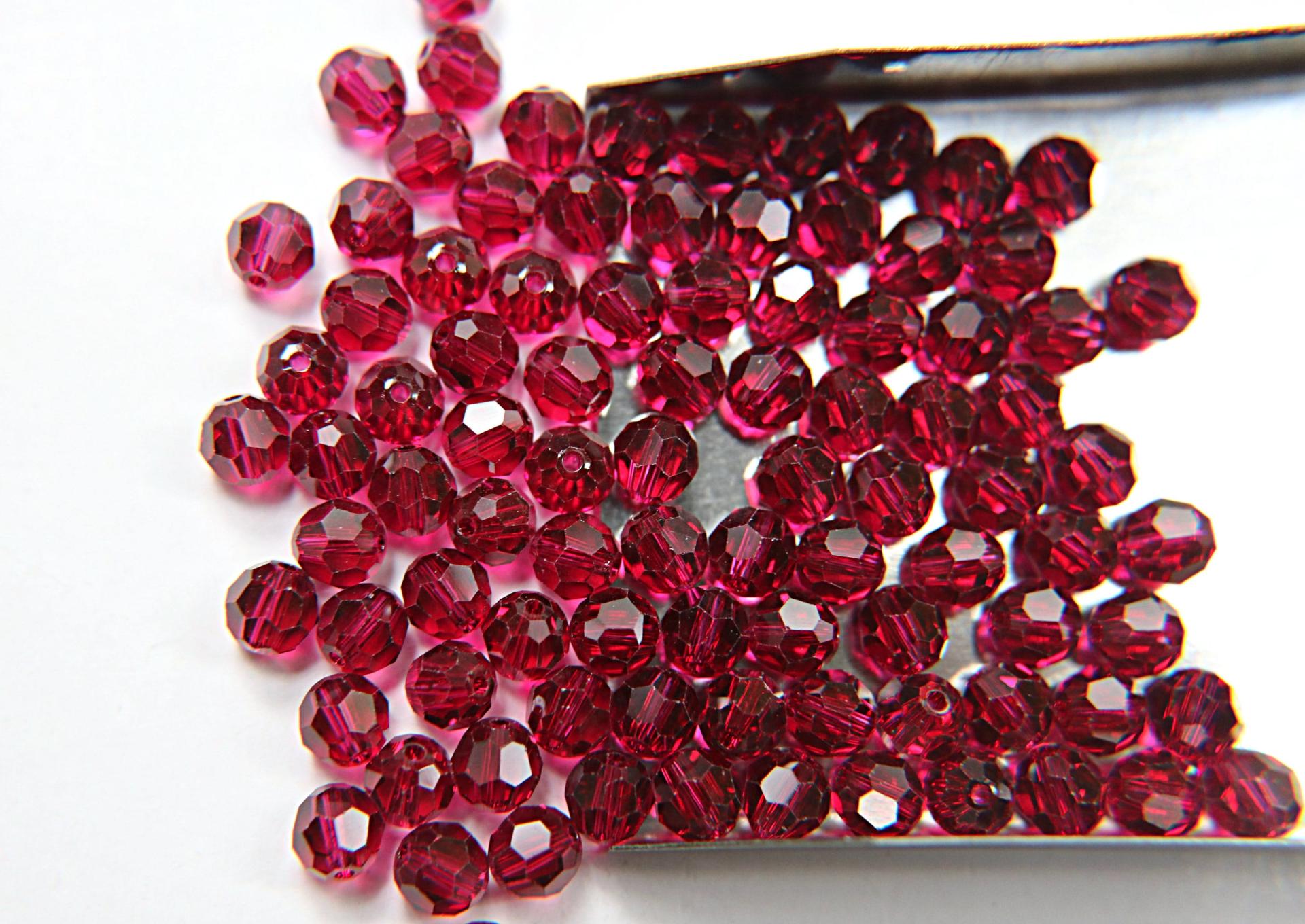 6mm Swarovski Elements Article 5000 Fuchsia (502) Faceted Round Beads 6/12/36/172/44/288/720 Pieces
