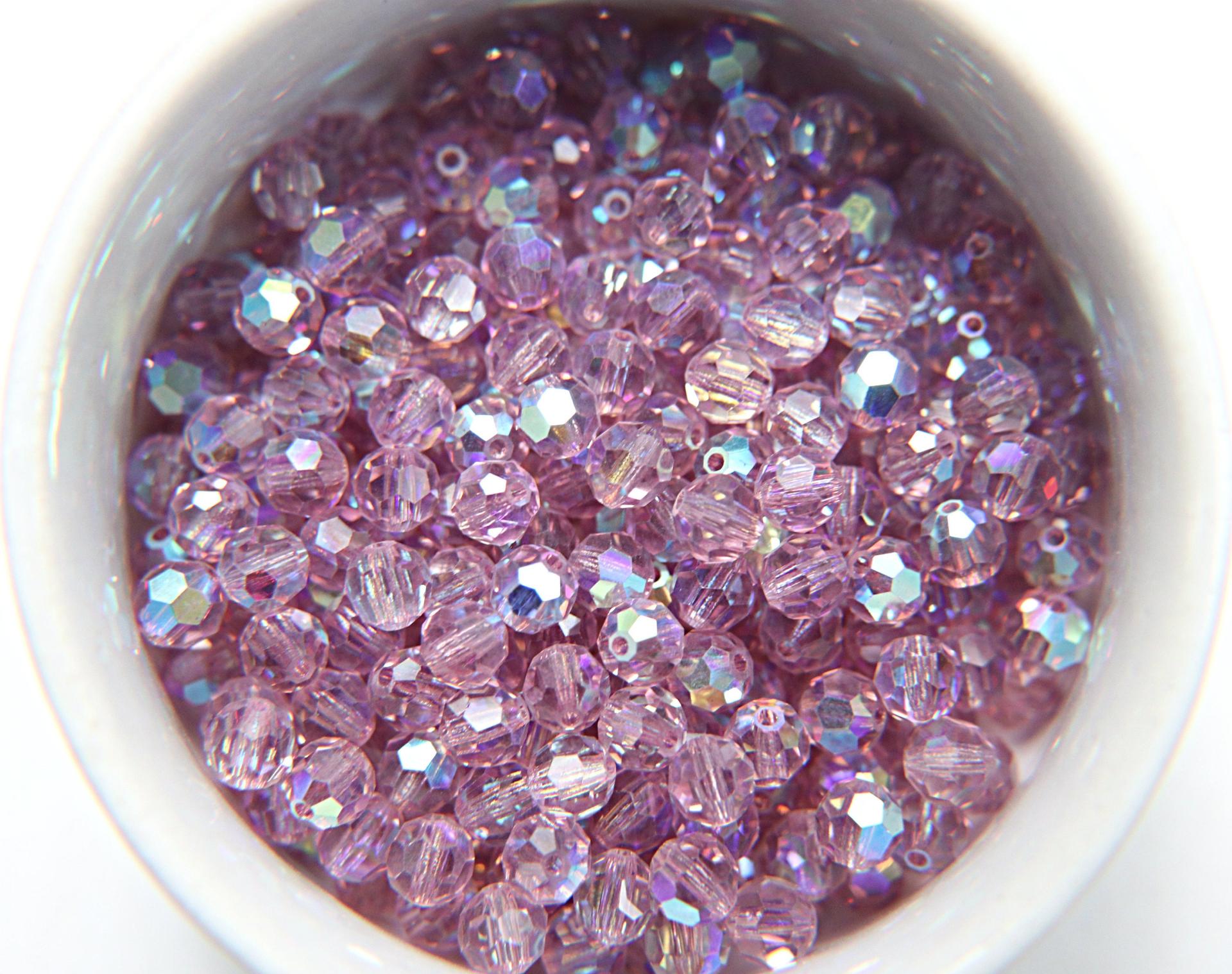 6mm Swarovski Elements Article 5000 Light Amethyst Aurore Boreale Faceted Round Beads 6/12/36/172/44/288/720 Pieces