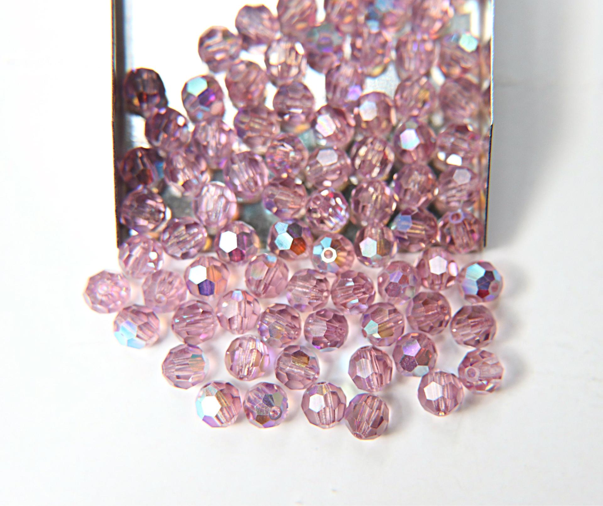 6mm Swarovski Elements Article 5000 Light Amethyst Aurore Boreale Faceted Round Beads 6/12/36/172/44/288/720 Pieces
