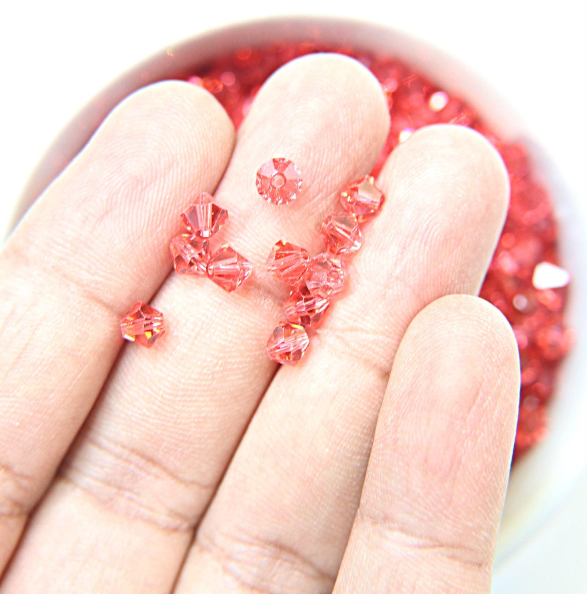 4/5mm Padparadscha Swarovski Bicone 12/36/72/144/432/720 Pieces (542) jewelry making beads, embroidery materials, jewelry supply