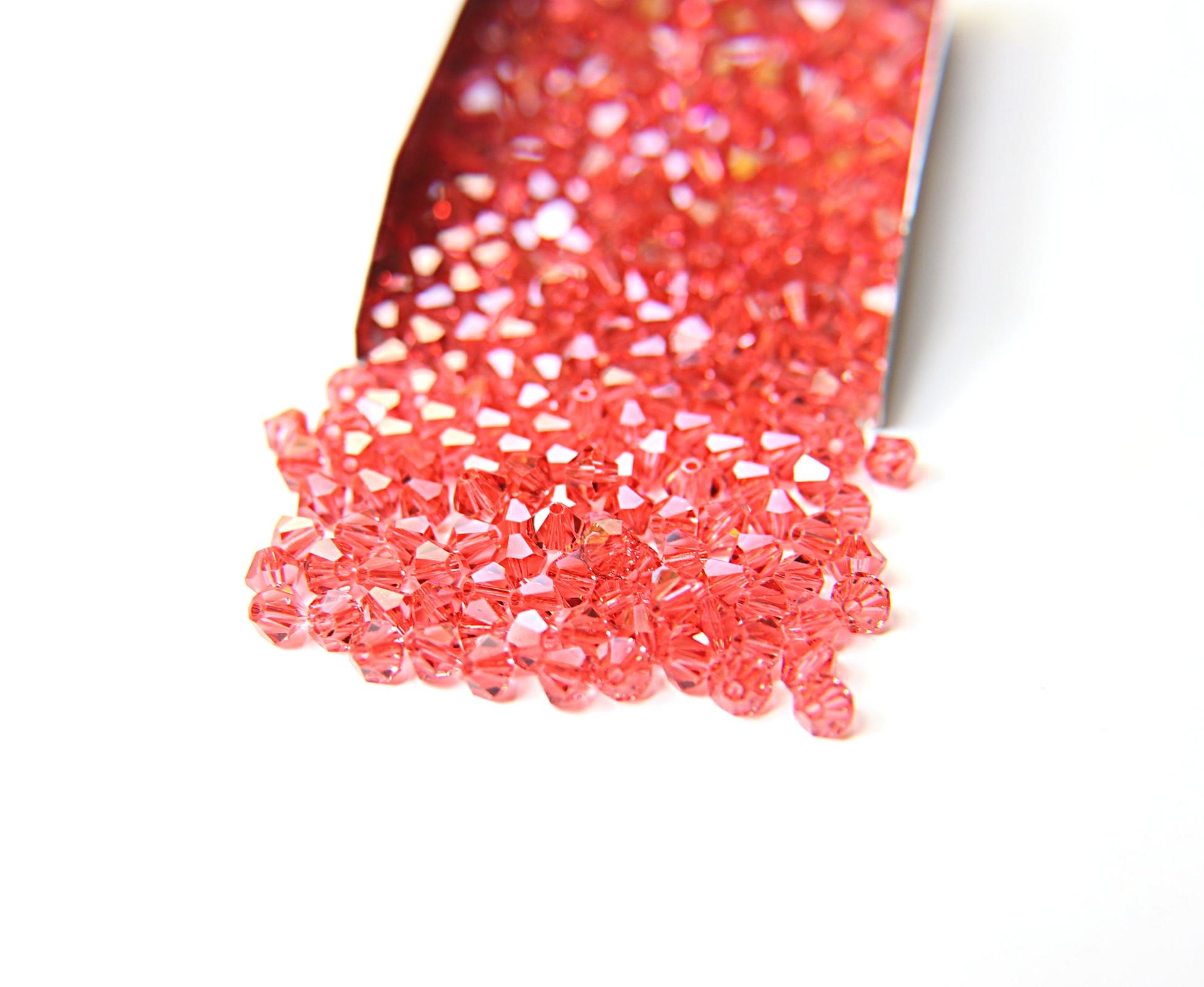 4/5mm Padparadscha Swarovski Bicone 12/36/72/144/432/720 Pieces (542) jewelry making beads, embroidery materials, jewelry supply