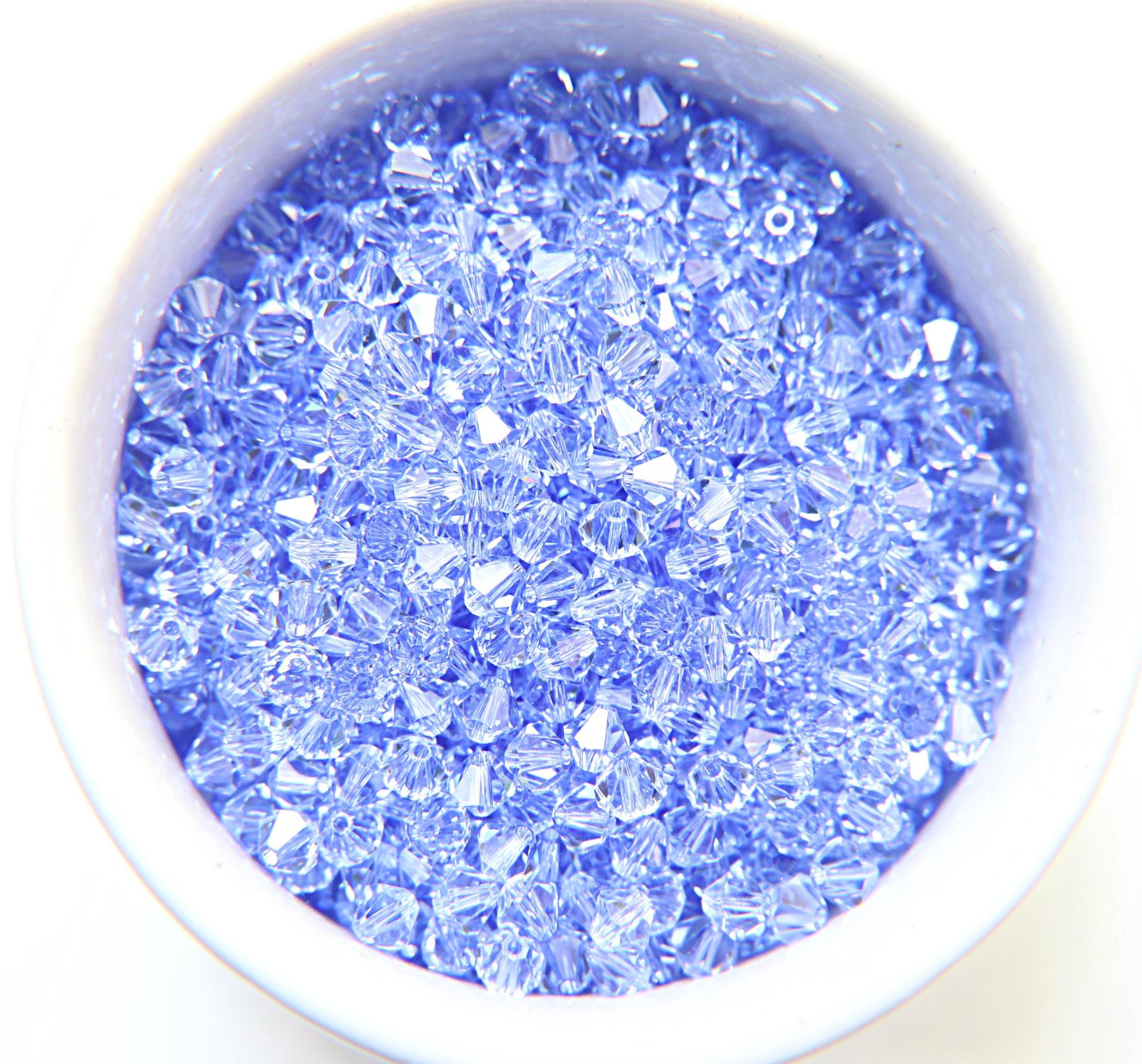 4/5mm Light Sapphire Swarovski Bicone 12/36/72/144/432/720 Pieces jewelry making beads, embroidery materials, craft supplies