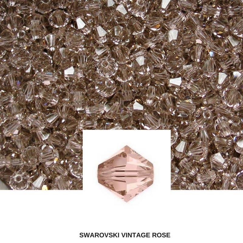 3mm Vintage Rose Swarovski Bicone loose beads 36/72/144/432/720 Pieces (319) Jewelry findings, embroidery materials, jewelry making, craft