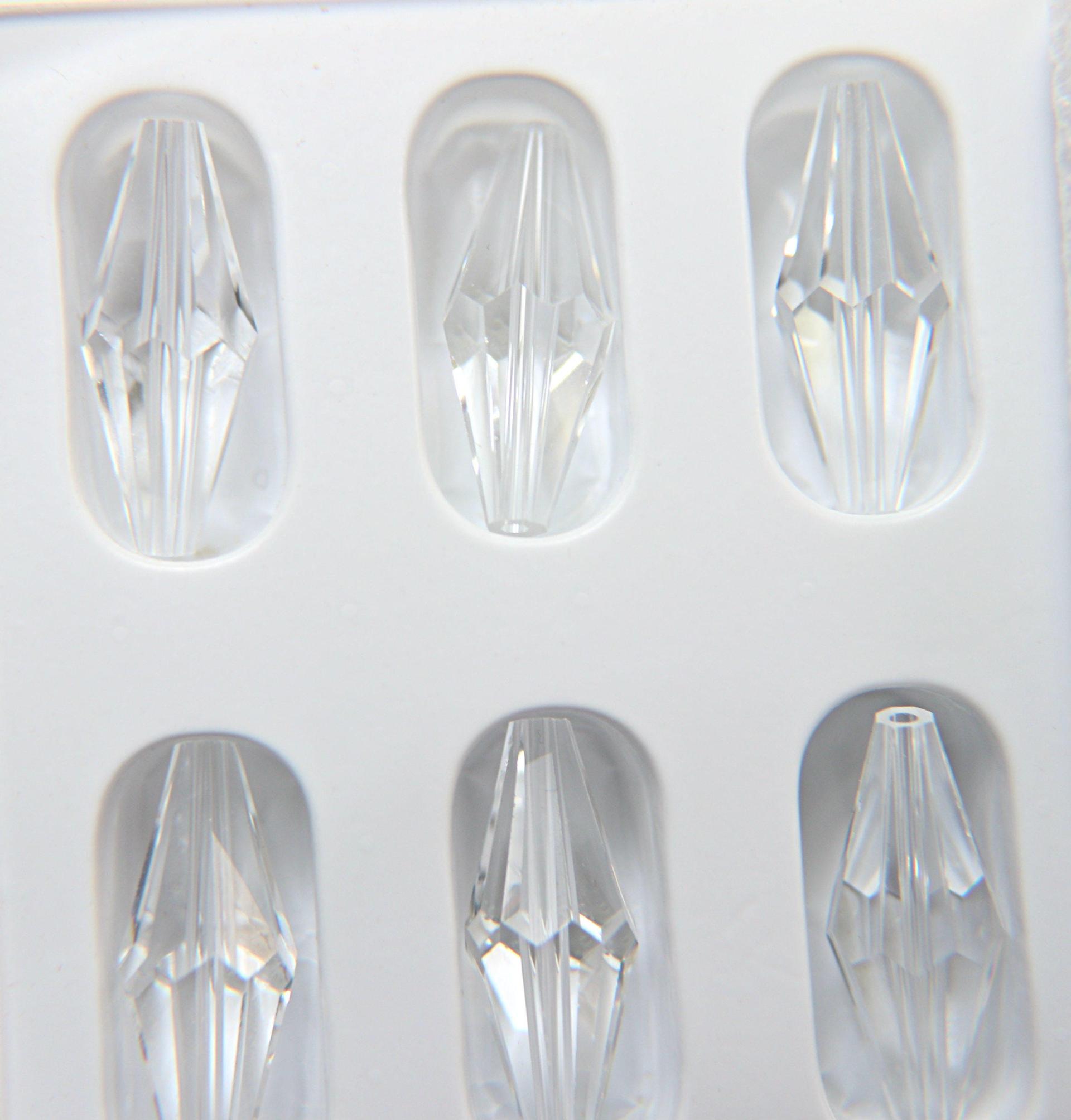 25x10 MM Crystal Preciosa elongated bicone beads Vintage 2/6/24/72 Pieces Article 451 52 301 fancy beads, wedding jewelry making beads
