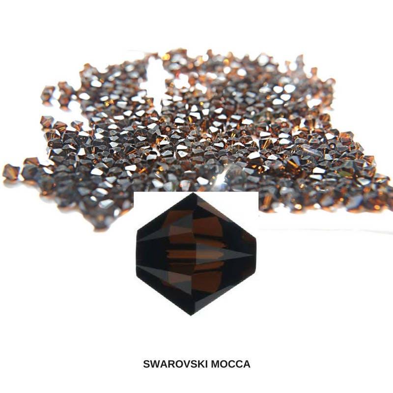 4/5mm Mocca Swarovski Bicone beads 36/72/144/432/720 Pieces (396) VINTAGE SWAROVSKI, wedding decorations, embroidery materials, rare beads