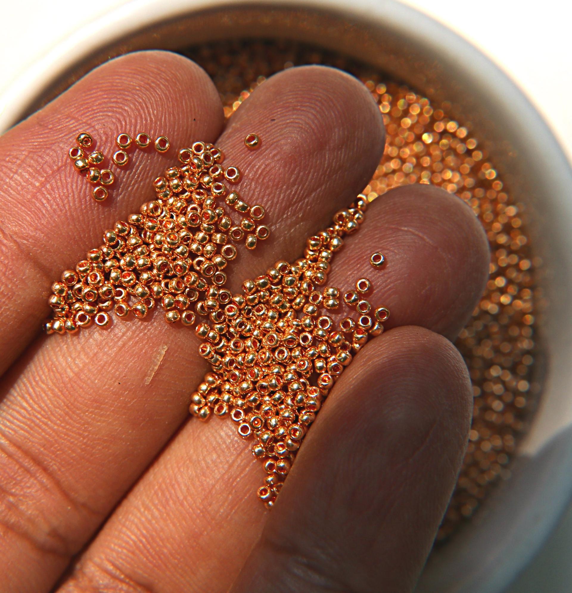 13/0 Seed Beads Rocailles Metallic gold Preciosa Ornella 1.6 MM 20/50/100/200 Grams