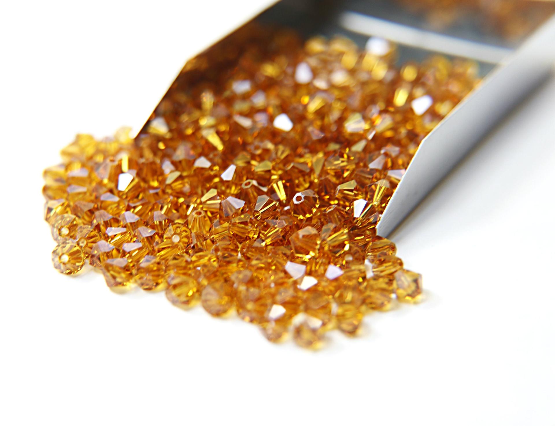 3mm Topaz Swarovski Bicone 36/72/144/432/720 Pieces (203) Jewelry findings, embroidery materials, jewelry making, rare beads, craft supply