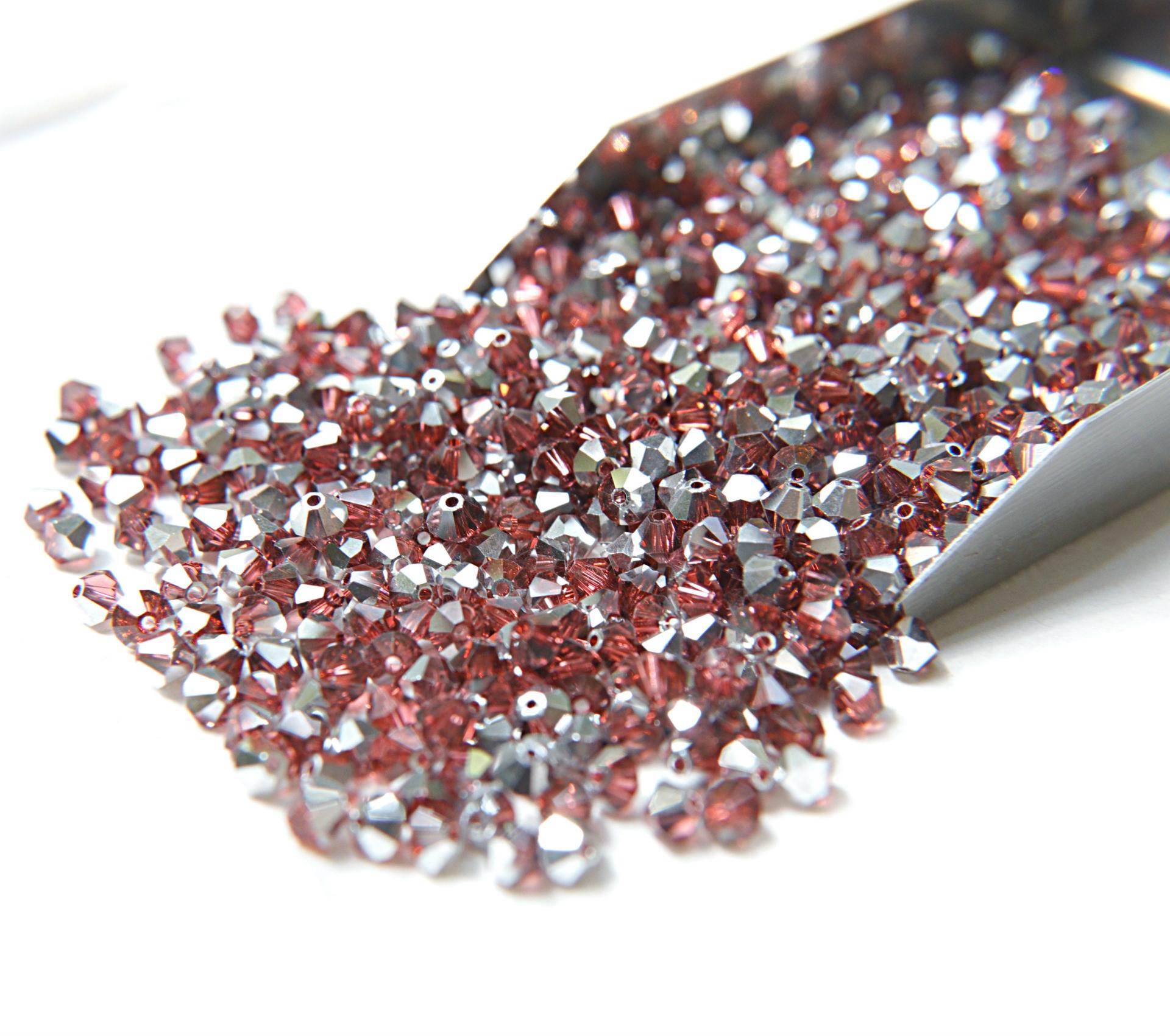 Swarovski (4mm) Padparadscha Comet Argent Light Bicones 36/72/144/432/720 Pieces
