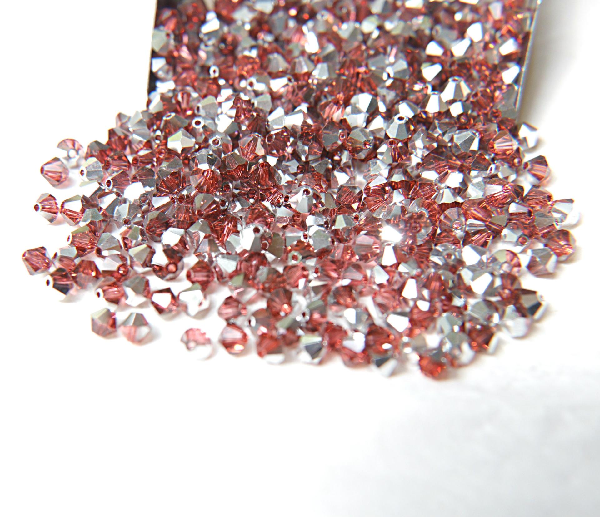 Swarovski (4mm) Padparadscha Comet Argent Light Bicones 36/72/144/432/720 Pieces