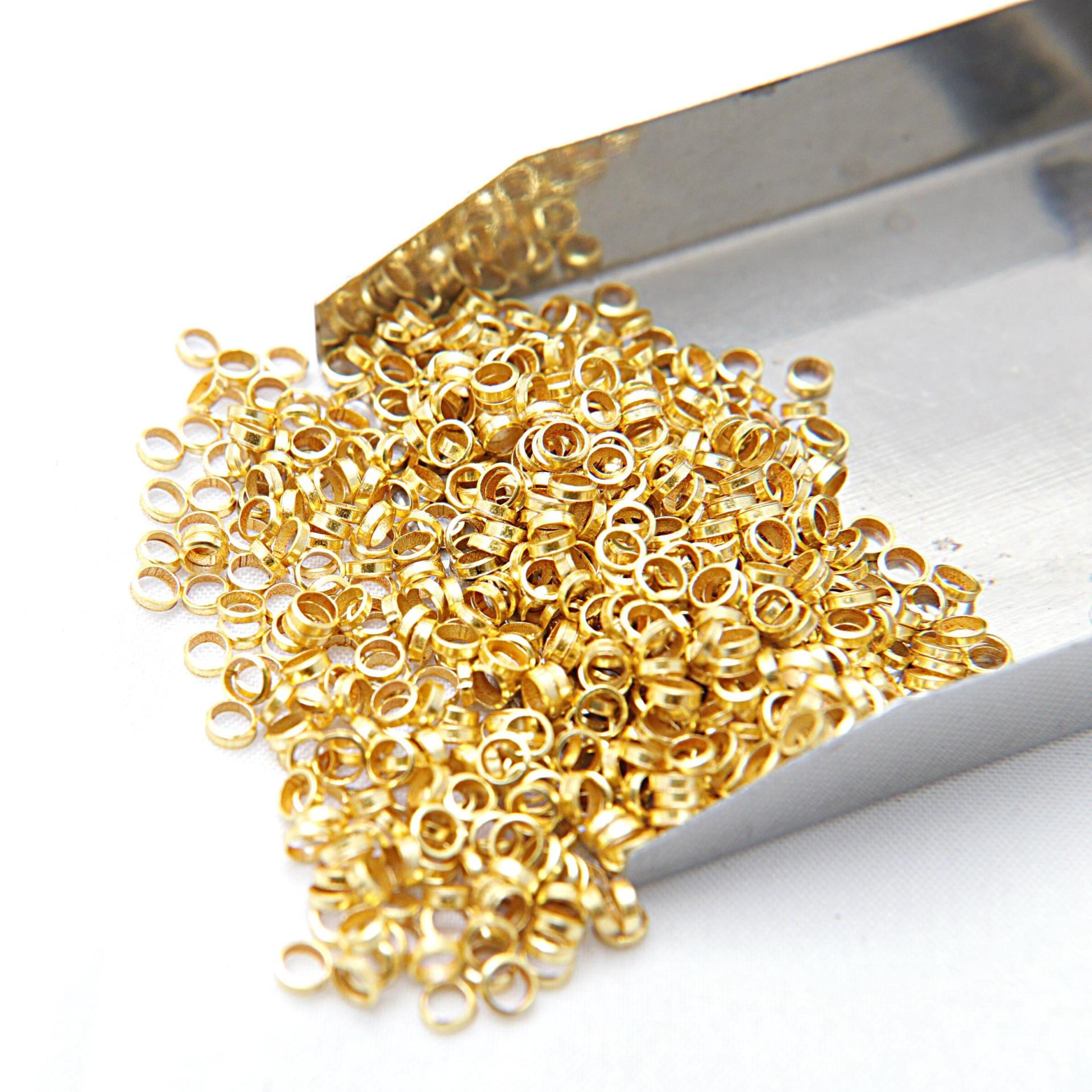 Gold Plated Tube Beads 5/10/100/500 Grams 2.5/3/3.6mm PREMIUM Haute Couture Embroidery materials