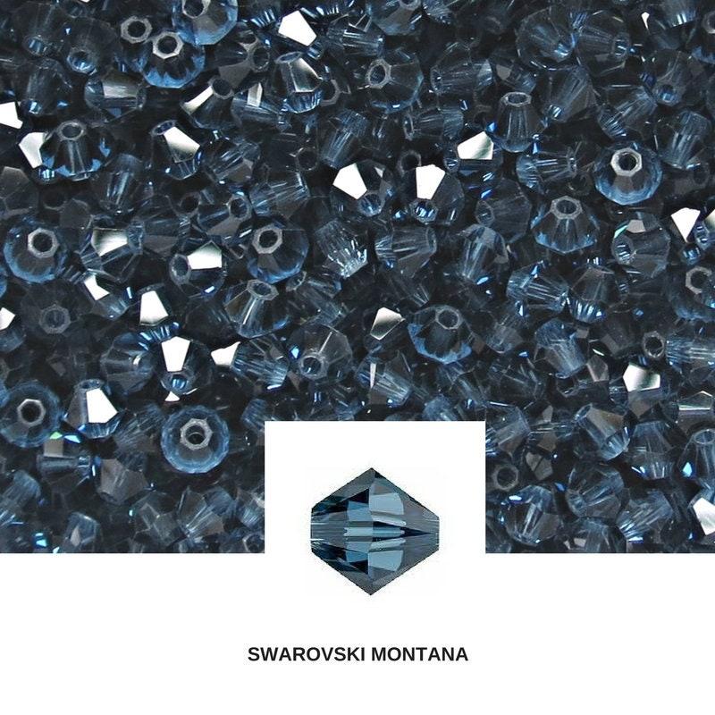3mm Montana Swarovski Bicone 36/72/144/432/720 Pieces Jewelry Beads Made in Austria, embroidery materials, couture embellishments