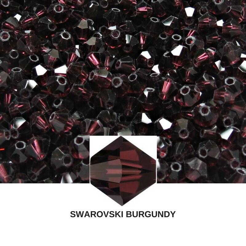 4mm Burgundy Swarovski Bicone loose beads 36/72/144/432/720 Pieces (515) embroidery materials, jewelry making, rare findings, craft supply