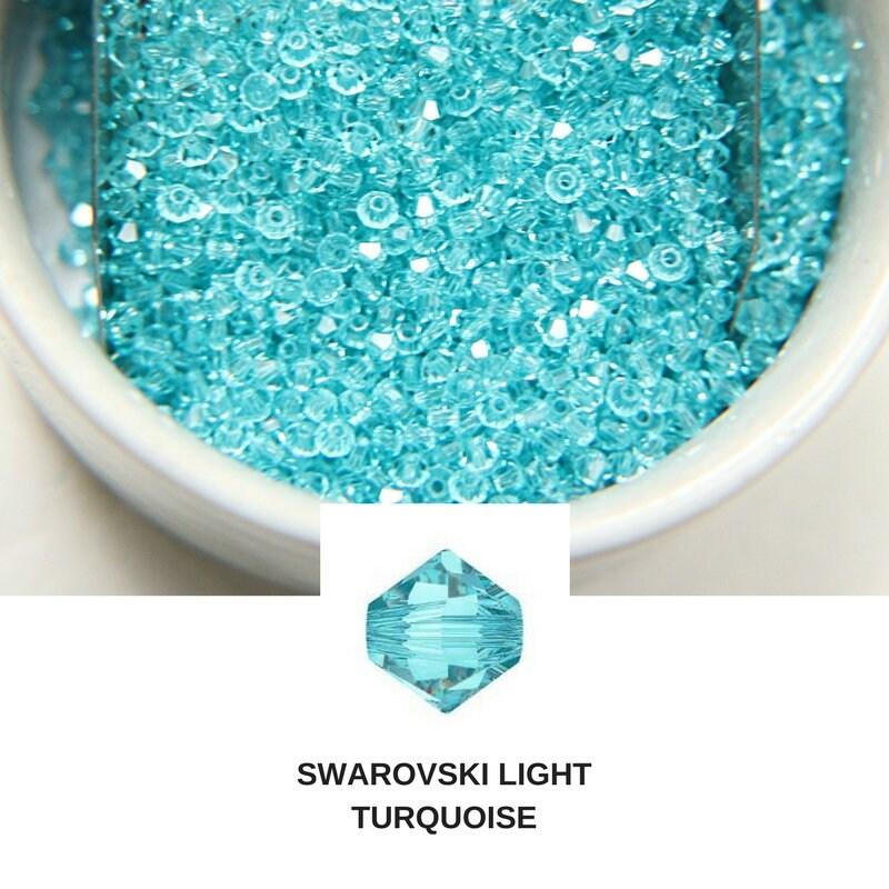 4mm Light Turquoise Swarovski Bicone loose beads 36/72/144/432/720 Pieces (515) jewelry supplies, embroidery materials