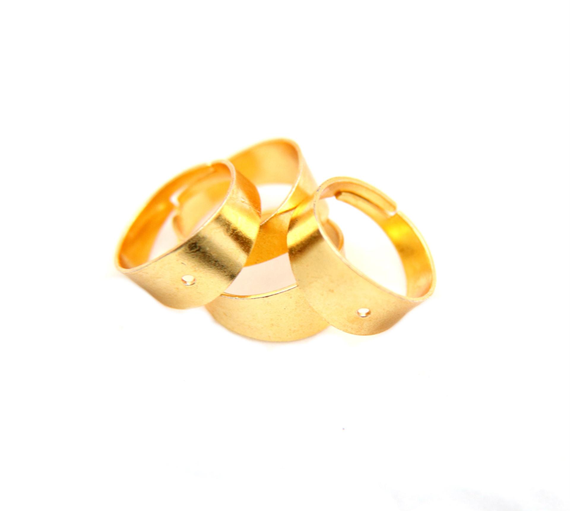 Adjustable Gold/Rhodium Plated Ring 20mm, finger ring findings,