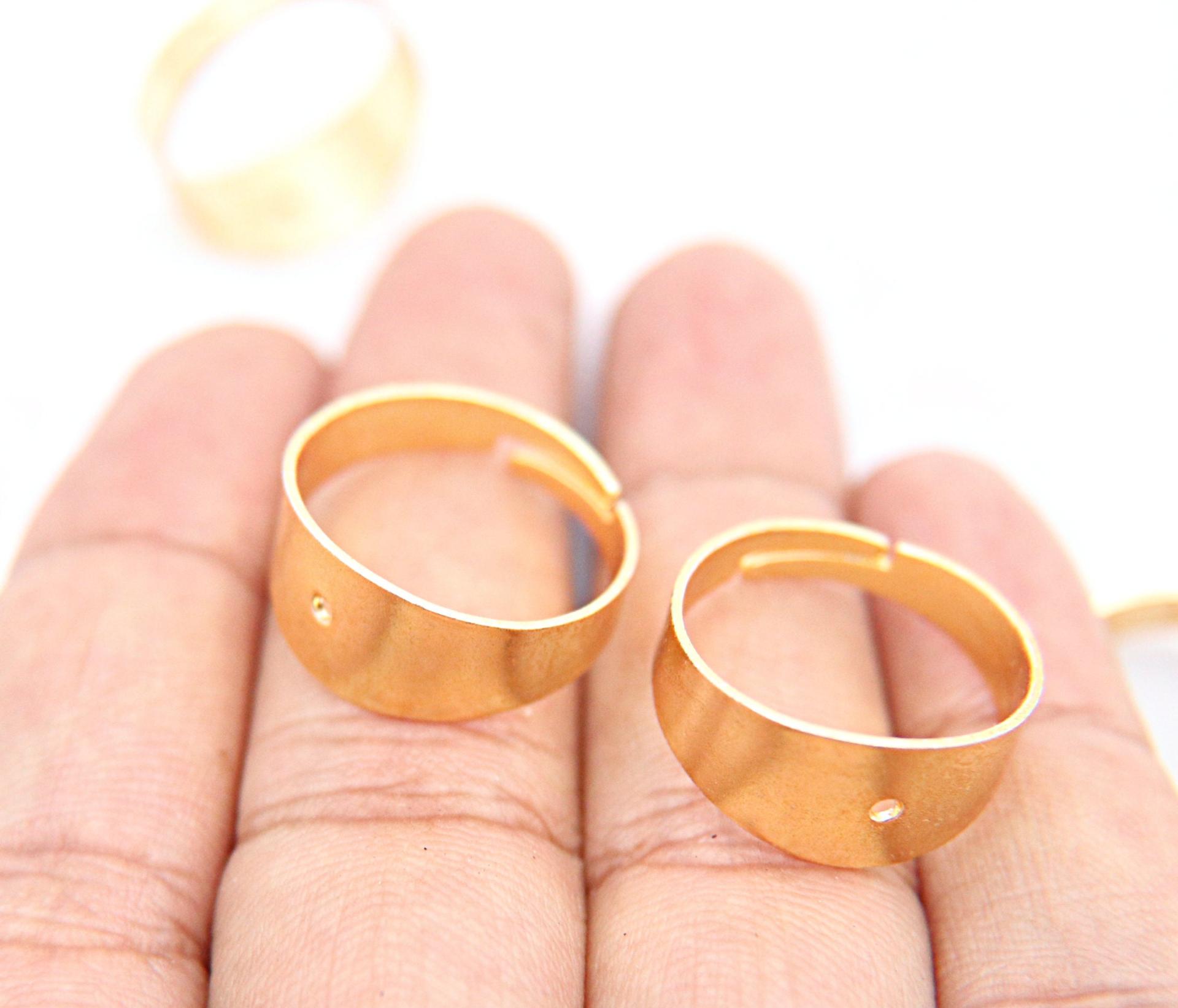 Adjustable Gold/Rhodium Plated Ring 20mm, finger ring findings,
