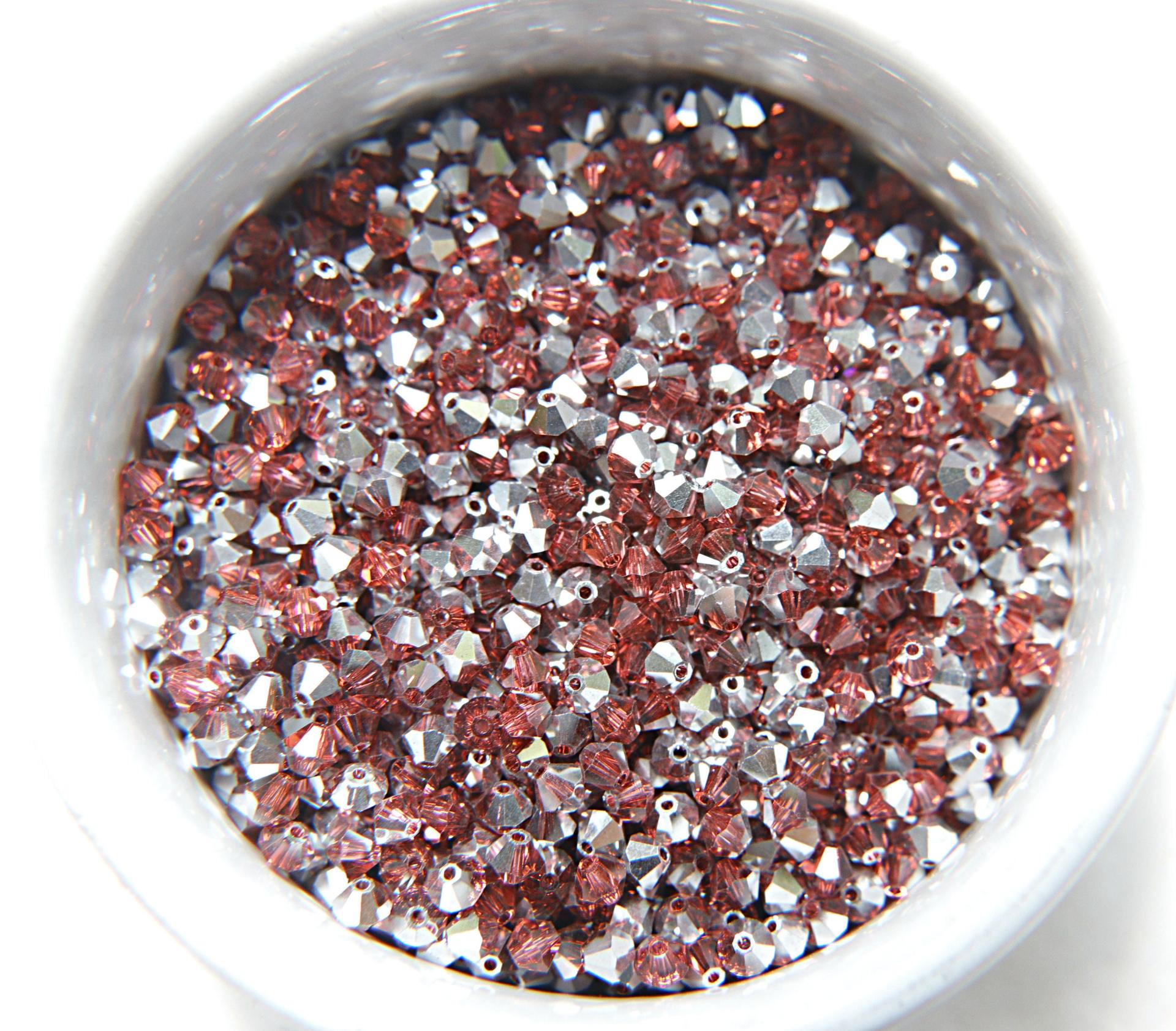 Swarovski (4mm) Padparadscha Comet Argent Light Bicones 36/72/144/432/720 Pieces