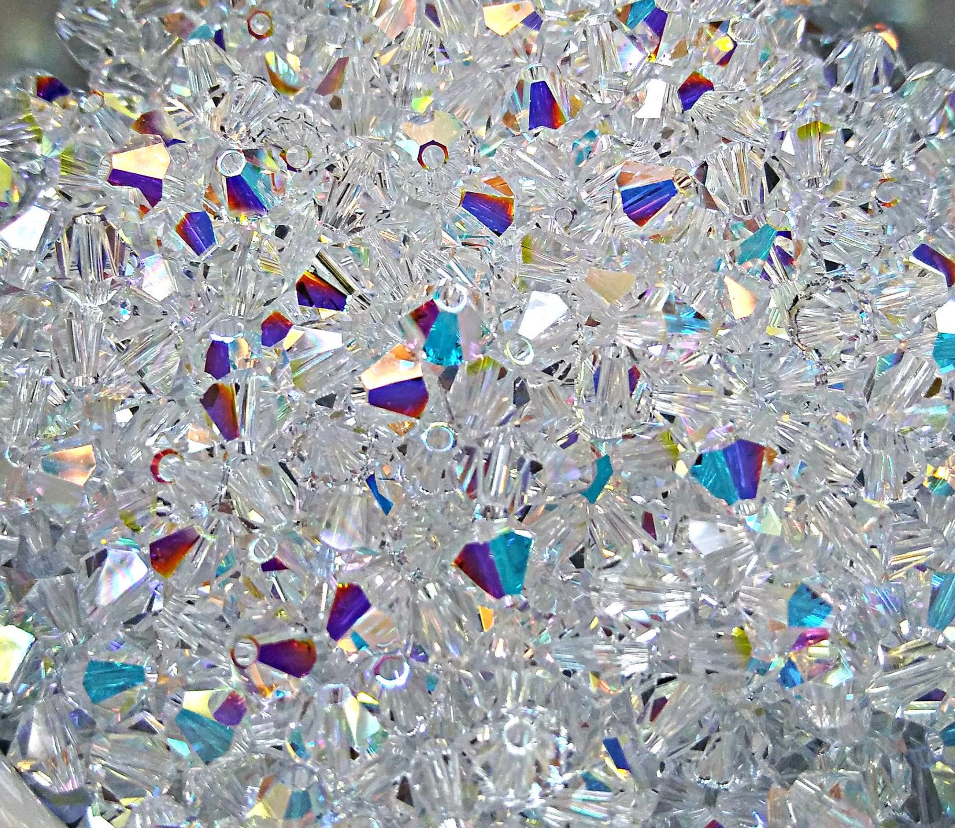 3/4mm Crystal Aurore Boreale Swarovski Bicone Crystal beads 50 Gross rainbow beads, jewelry making, couture beading