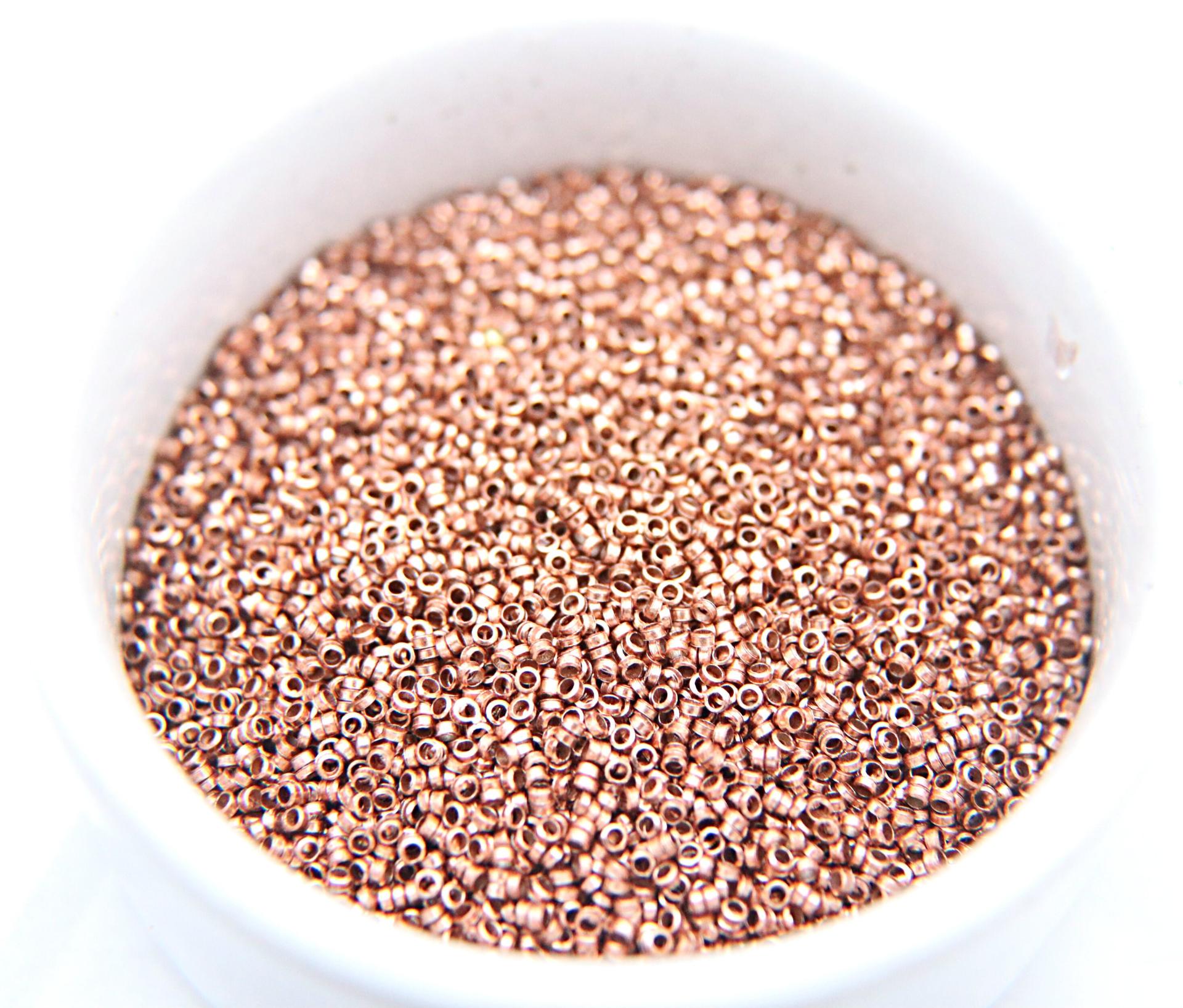 1.7mm Micro Old Rose Metallic Plated Tube Beads 5/10/100 Grams High Quality Nail Art / Haute Couture Embroidery / doll making