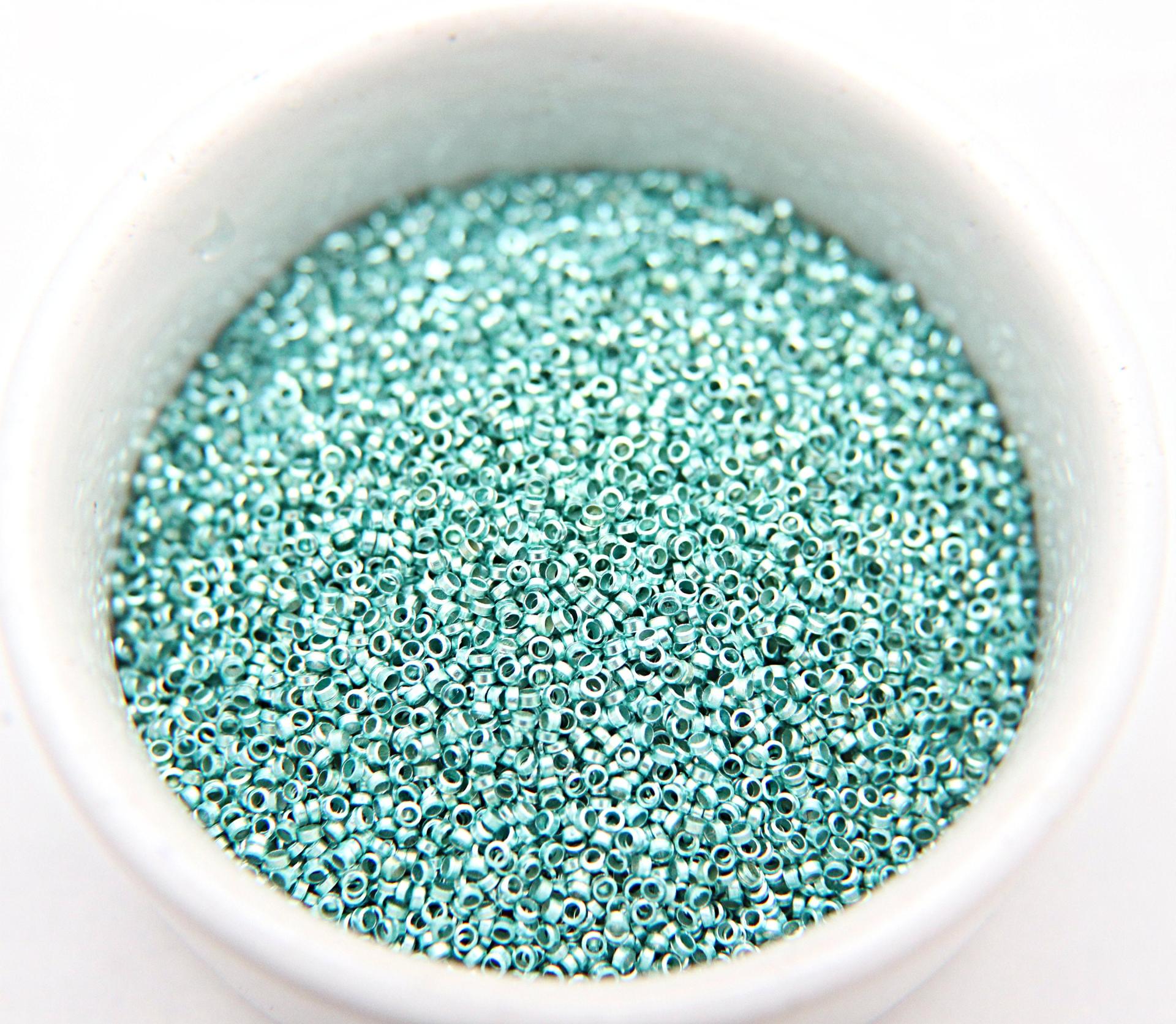 1.7mm Micro Aqua Metallic Plated Tube Beads 5/10/100 Grams High Quality Nail Art / Haute Couture Embroidery / doll making