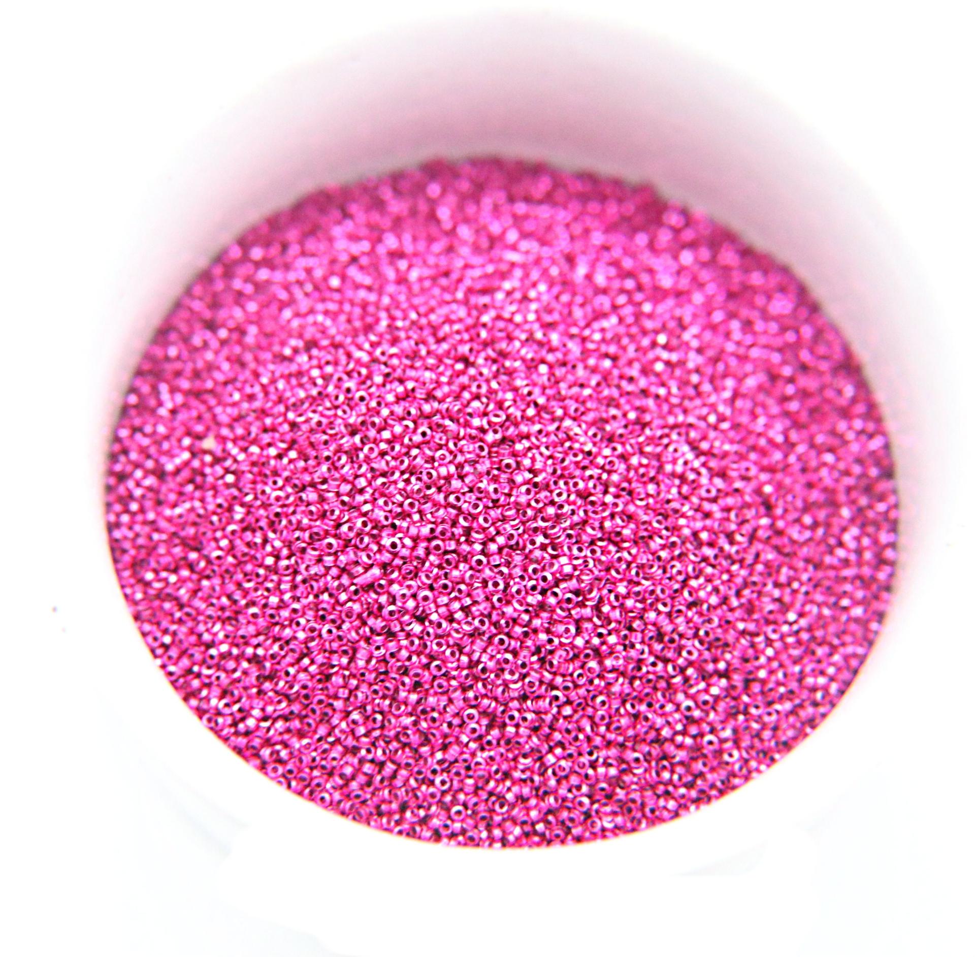 1mm Micro Fuchsia Metallic Plated Tube Beads 5/10/100/500 Grams High Quality Nail Art decoration / Haute Couture Embroidery / Doll Making