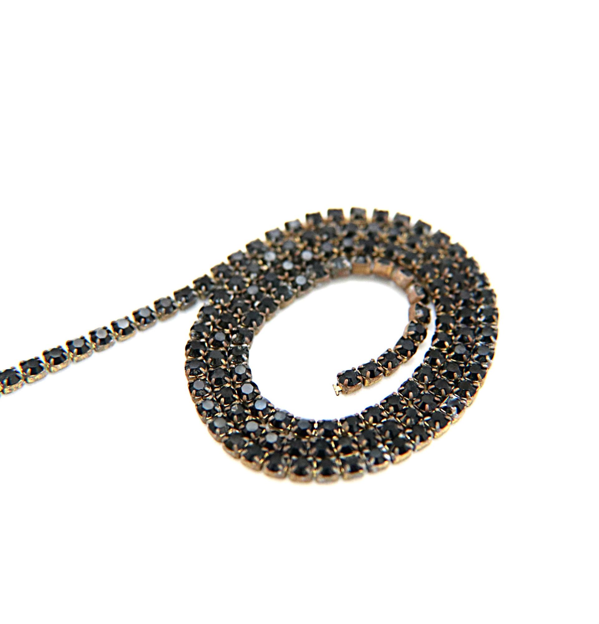 10ss Swarovski Close Cup Chain in Jet 2.8mm Made in Austria 0.5/1/2/5 Meters rare couture materials