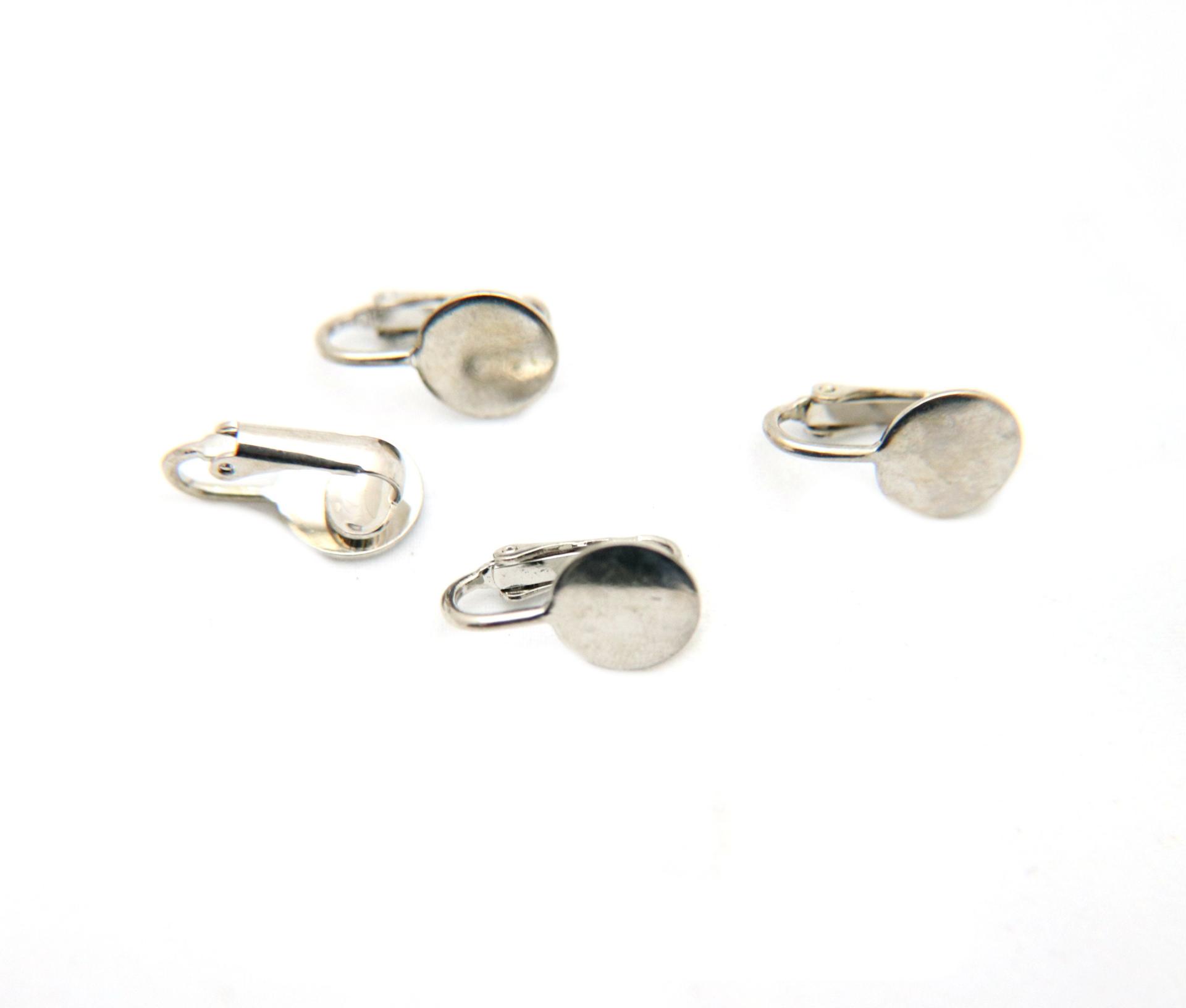 Clip-on Earrings findings, earrings fittings Gold/Rhodium, jewelry making