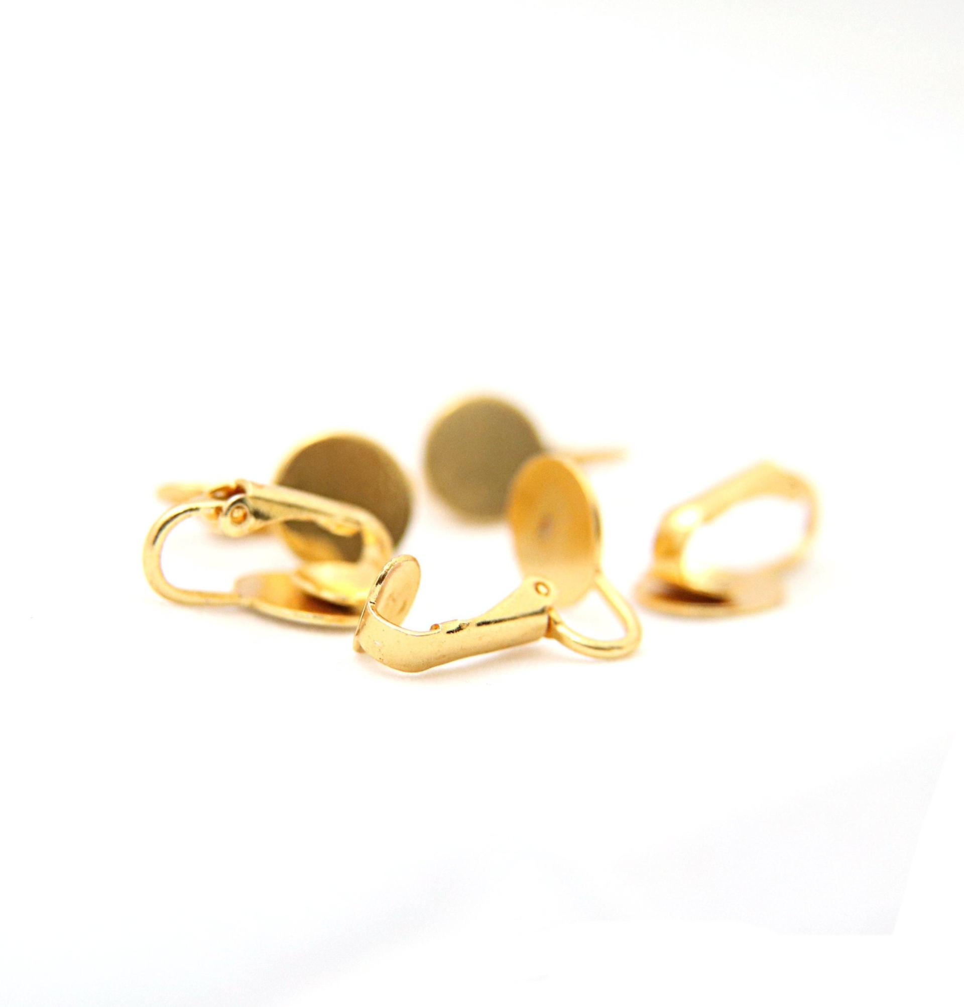 Clip-on Earrings findings, earrings fittings Gold/Rhodium, jewelry making