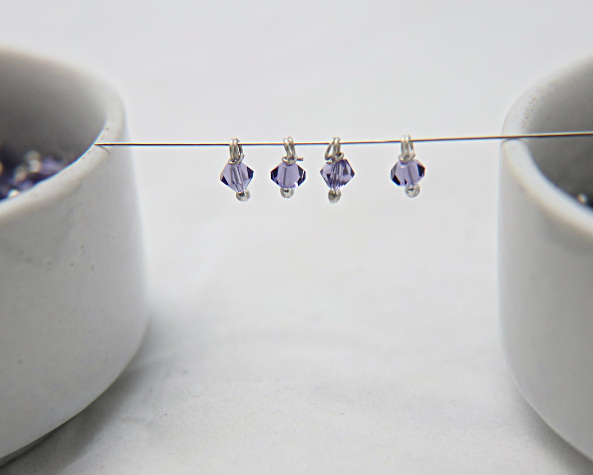 4mm Swarovski Tanzanite crystal dangles in Sterling Silver wire wrapped- charms- drops- jewelry making 72/144/432/1000Pieces jewelry finding