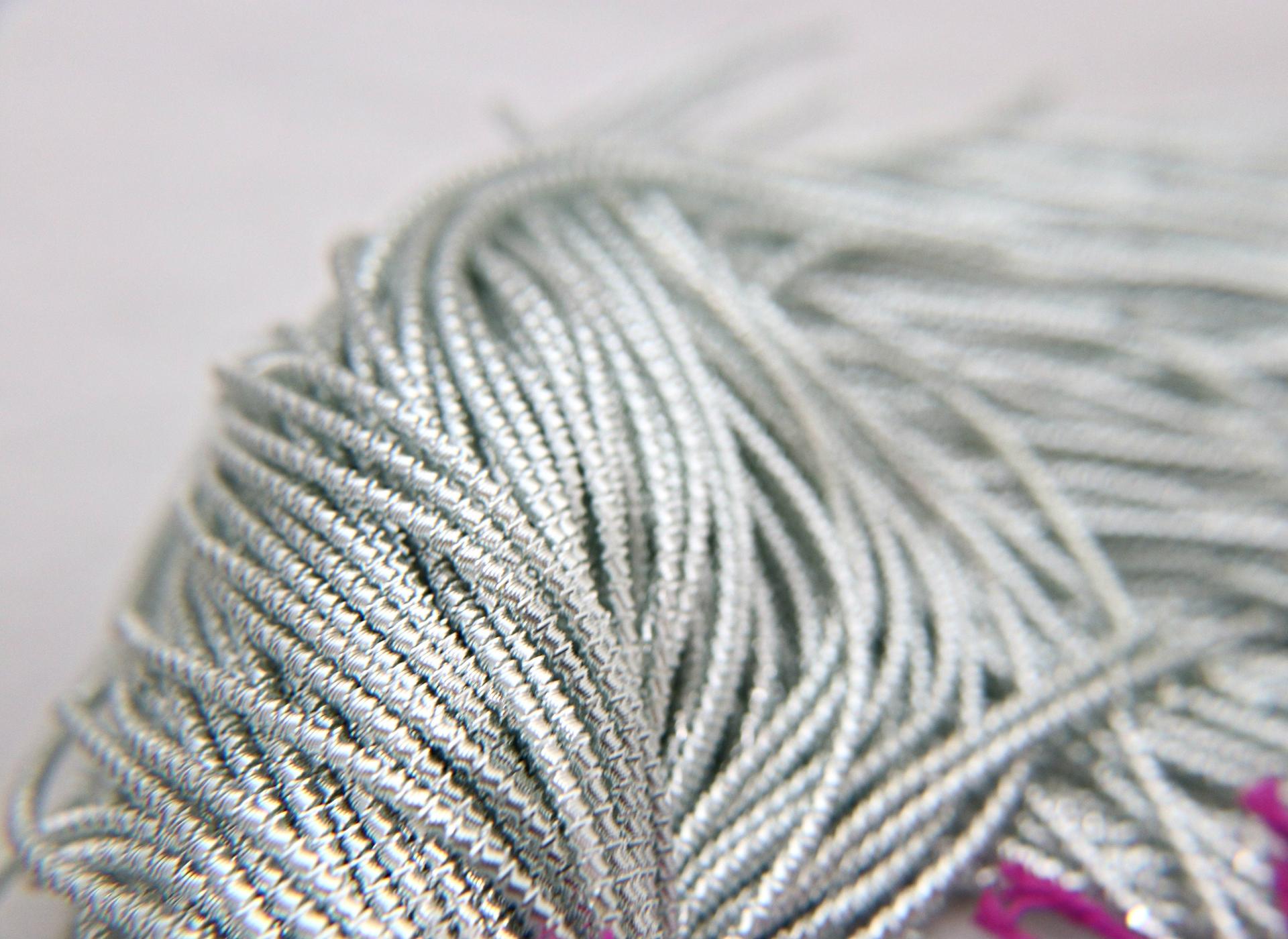 Silver designer Metallic wire 2.5mm French Wire, Bullion Wire, Gimp Wire 50/100/200/400 Grams, embroidery materials, couture