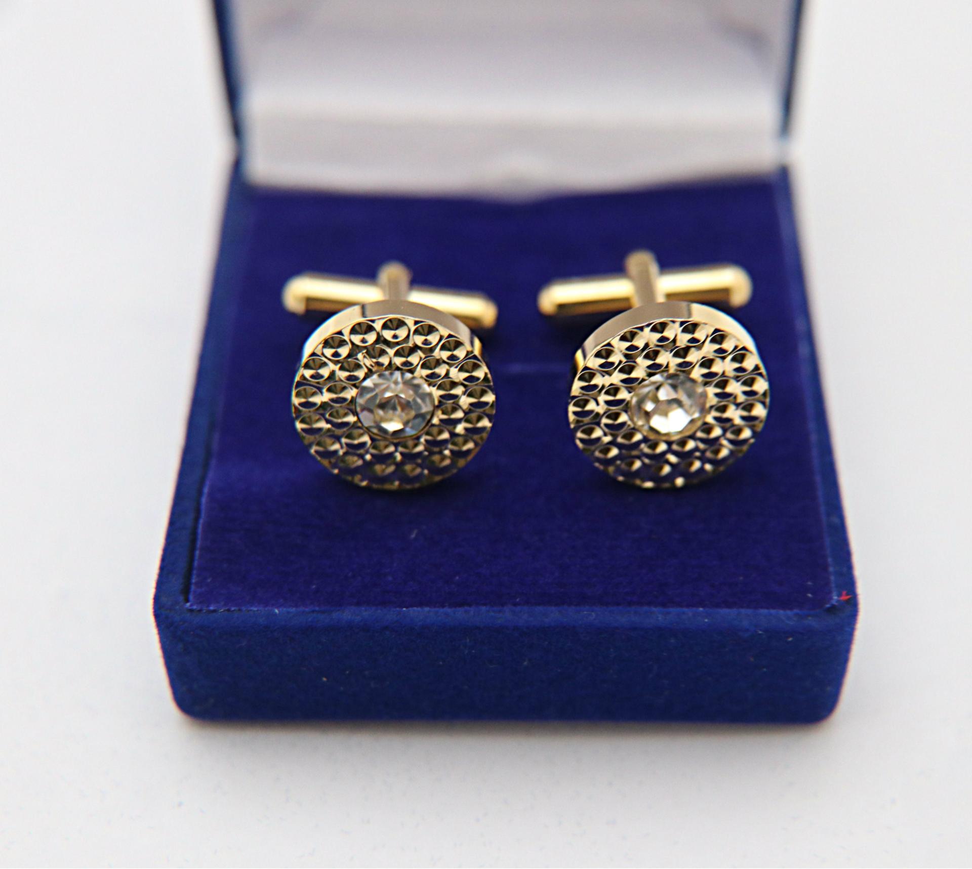Swarovski Gold Cufflinks, Crystal Cuff links Man Father Of The Bride Groomsmen Gift For Him, Wedding, Gold crystal