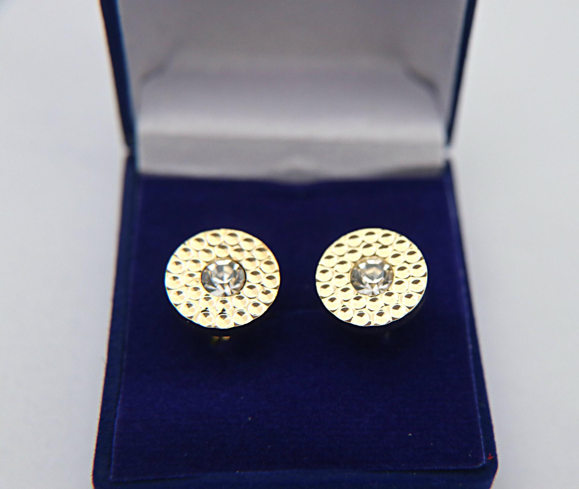 Swarovski Gold Cufflinks, Crystal Cuff links Man Father Of The Bride Groomsmen Gift For Him, Wedding, Gold crystal