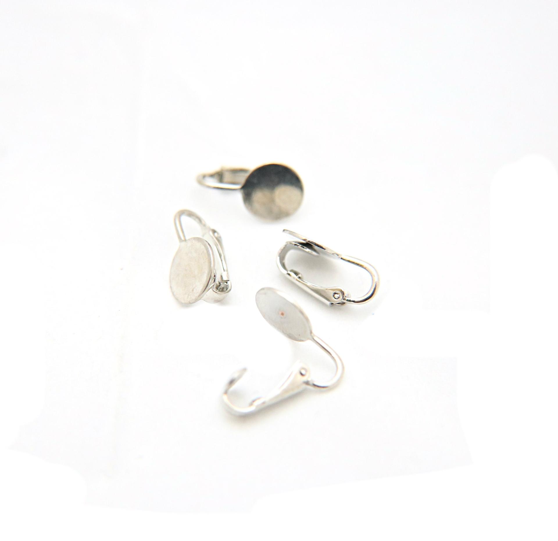 Clip-on Earrings findings, earrings fittings Gold/Rhodium, jewelry making