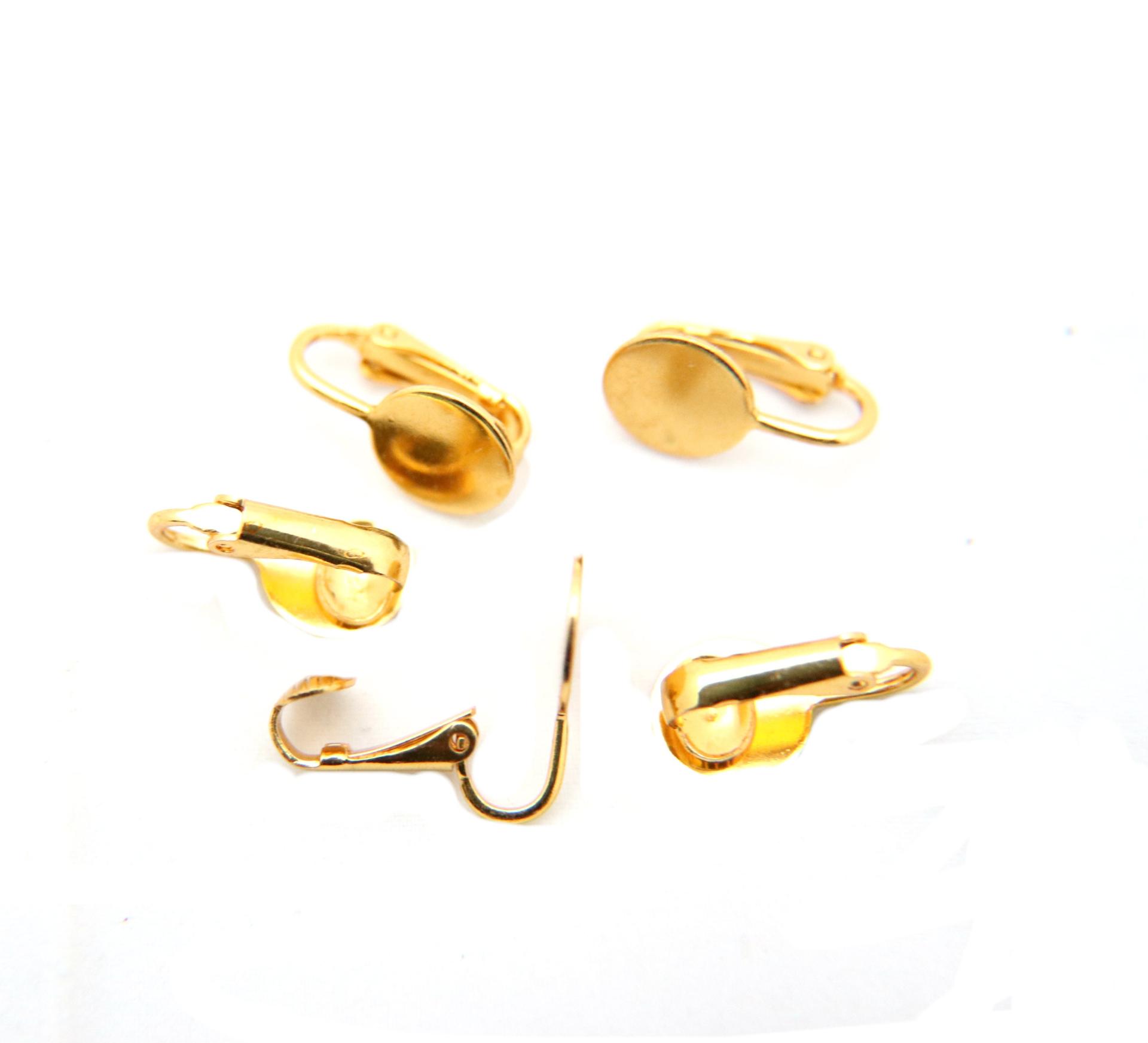 Clip-on Earrings findings, earrings fittings Gold/Rhodium, jewelry making