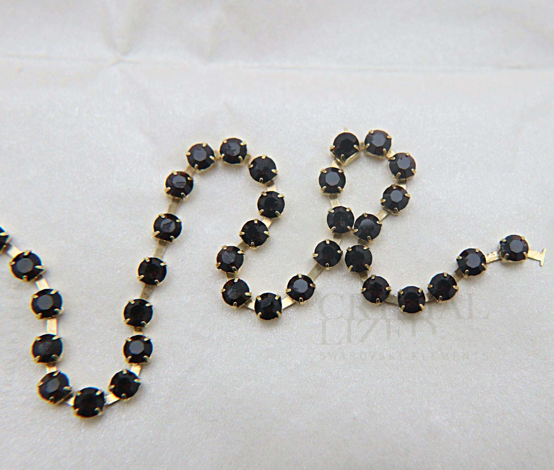 16 SS Rhinestone Chain Swarovski in Mocca (286) 4mm 0.5/1/2/5/15 Meters embroidery materials, craft vintage findings, embellishments, rare