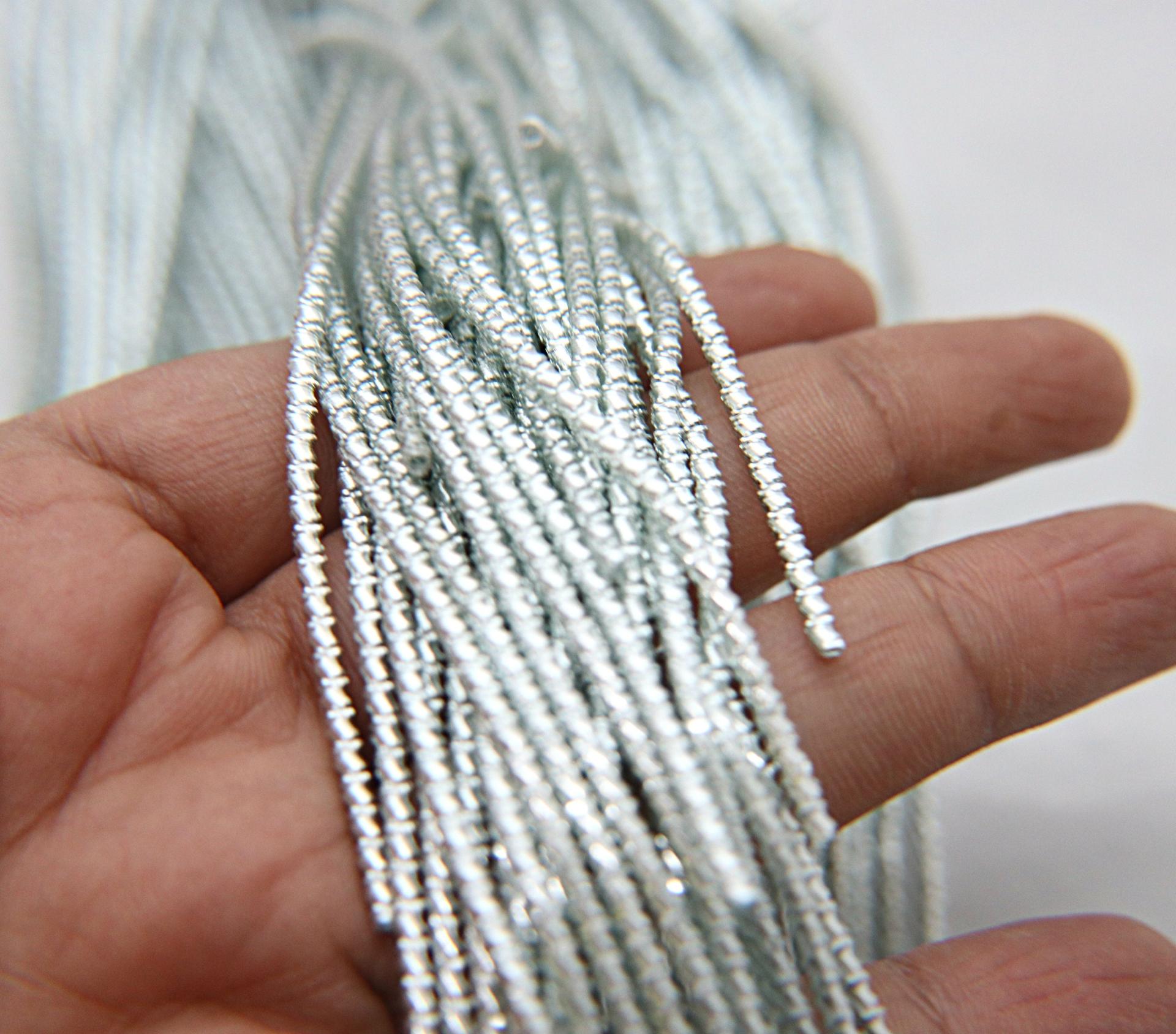 Silver designer Metallic wire 2.5mm French Wire, Bullion Wire, Gimp Wire 50/100/200/400 Grams, embroidery materials, couture