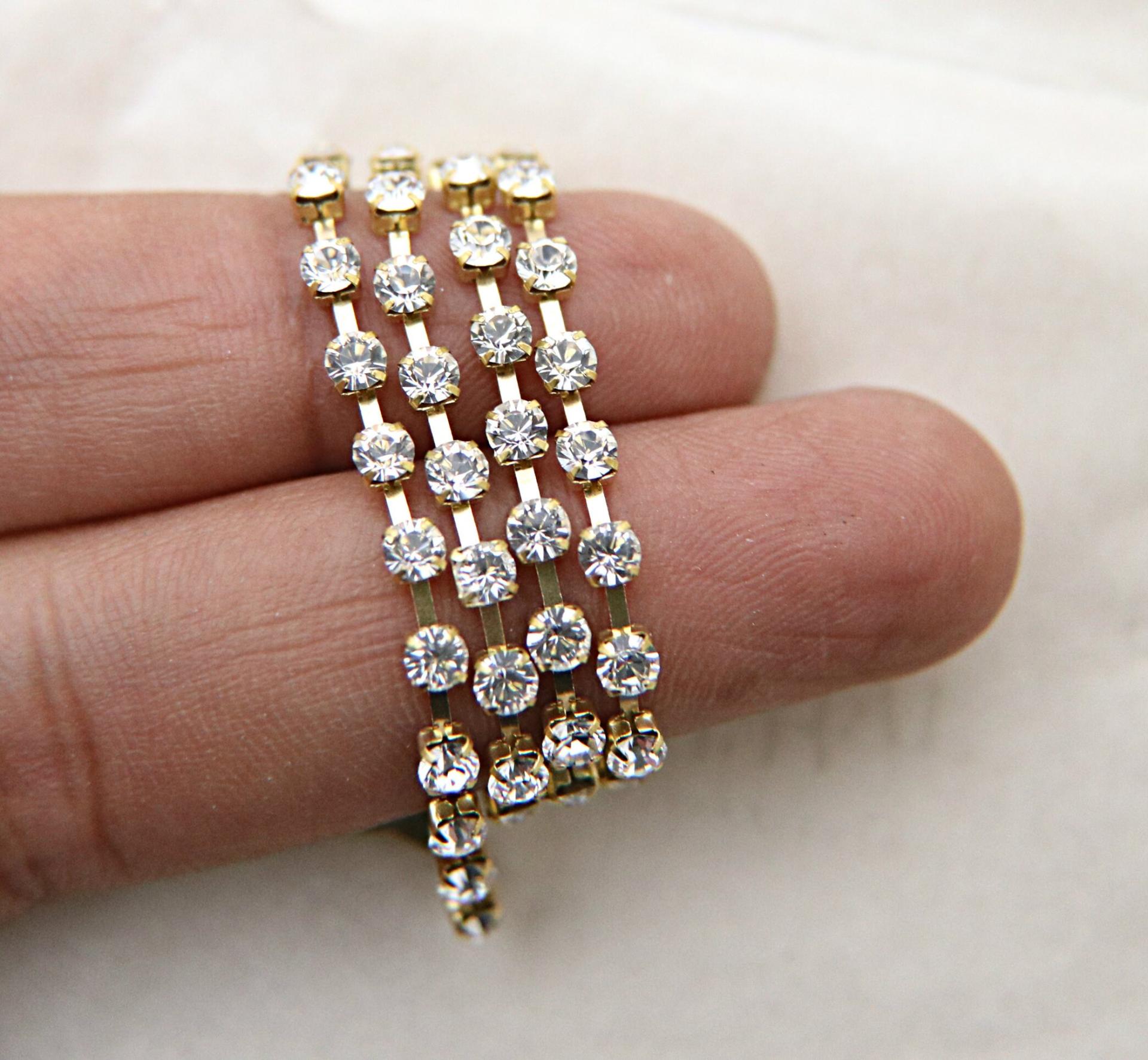 10/12 SS Swarovski Cup Chain in Crystal Xillion 3mm Made in Austria 0.5/1/2/5 Meters strass chains embroidery materials, wedding decorations