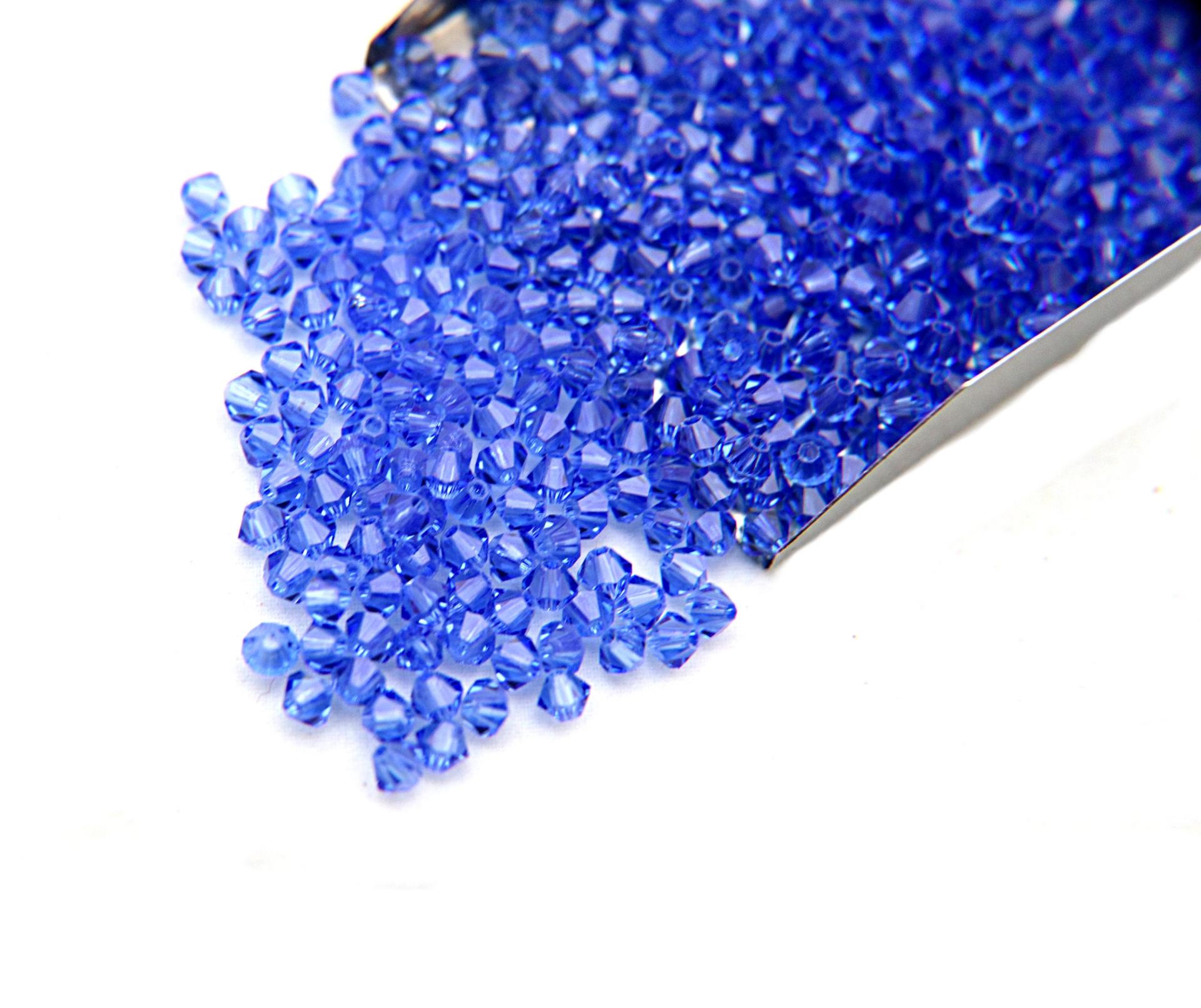 6mm Swarovski Sapphire Bicone Beads Cuts 12/36/72/144/288 Pieces (206) Jewelry supplies, rare findings, embroidery materials, premium beads