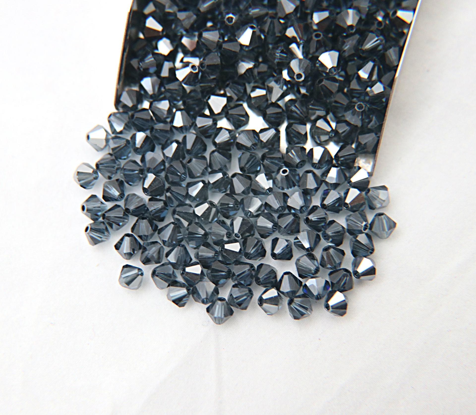 6mm Swarovski Montana Satin Bicone Beads Cuts 12/36/72/144/288 Pieces (207) embroidery materials, jewelry making, rare beads, PREMIUM Supply
