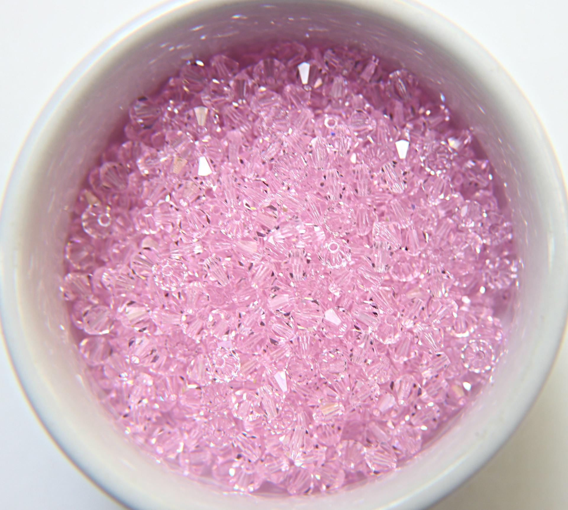 3MM Rosaline Swarovski Bicone beads 36/72/144/432/720 Pieces (508) Rare findings, jewelry making, craft supplies, embellishment, wedding