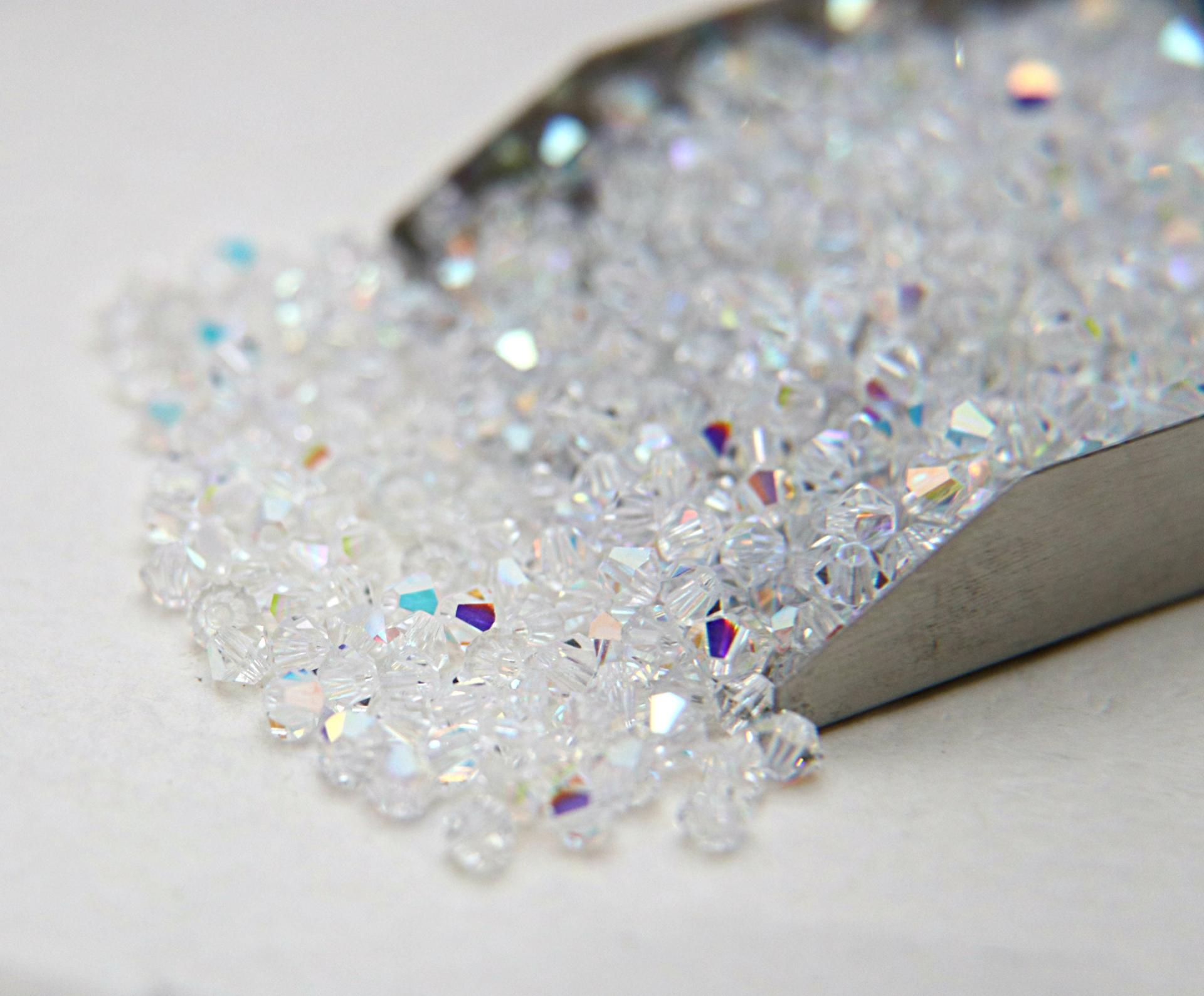 3/4mm Crystal Aurore Boreale Swarovski Bicone Crystal beads 50 Gross rainbow beads, jewelry making, couture beading